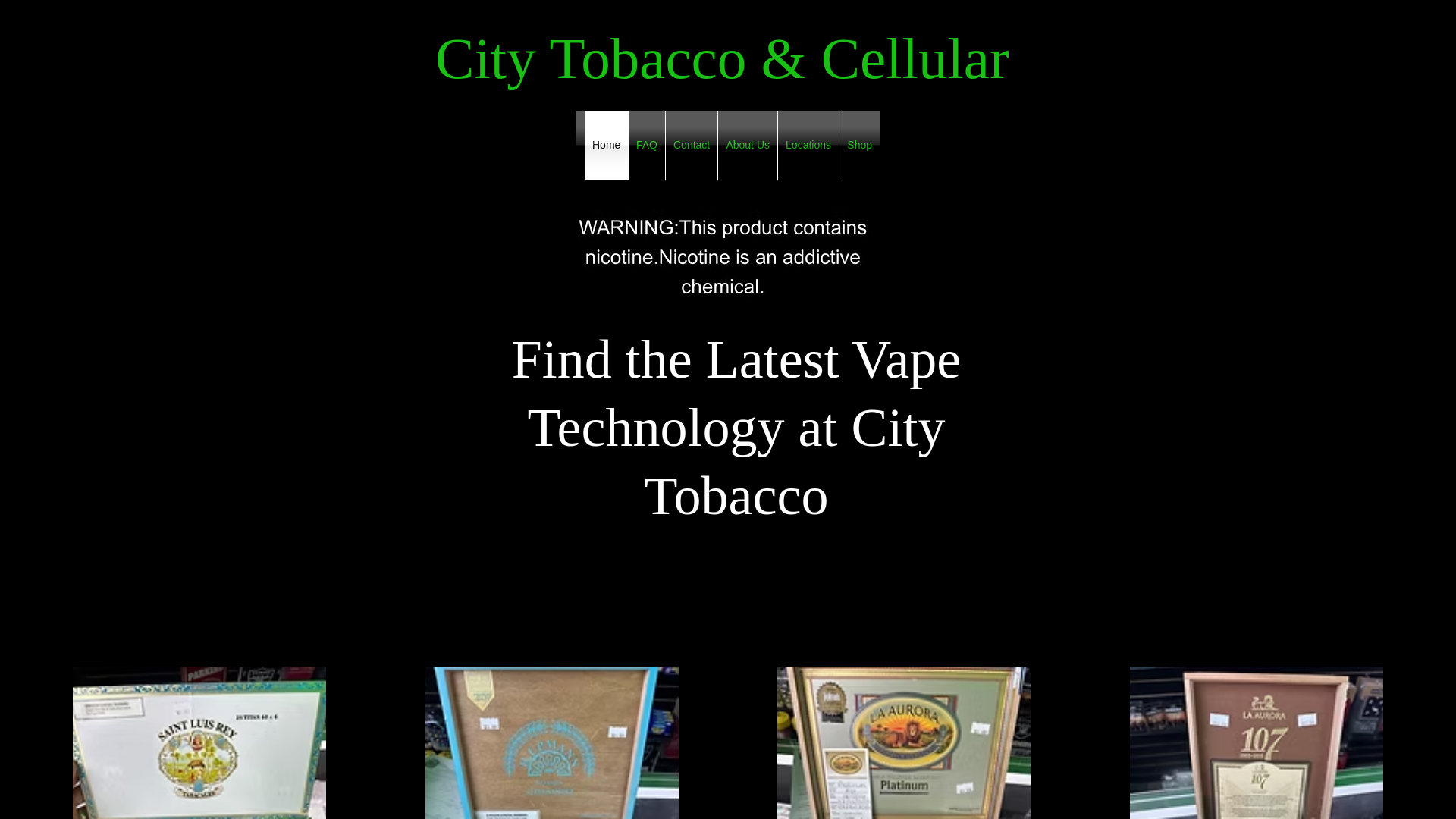 website screenshot of https://citytobaccoandcellulare.com/