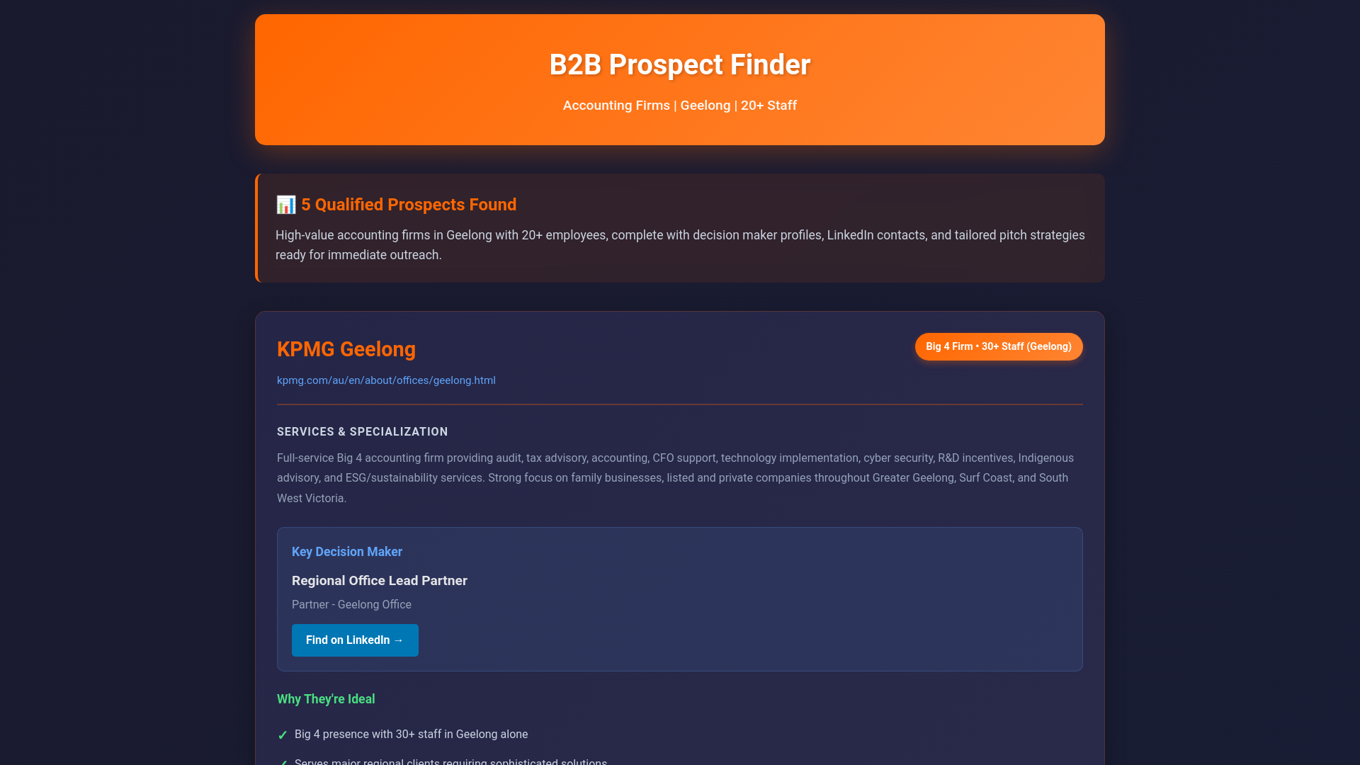 website screenshot of https://prospect-finder-accounting-geelong.pages.dev/