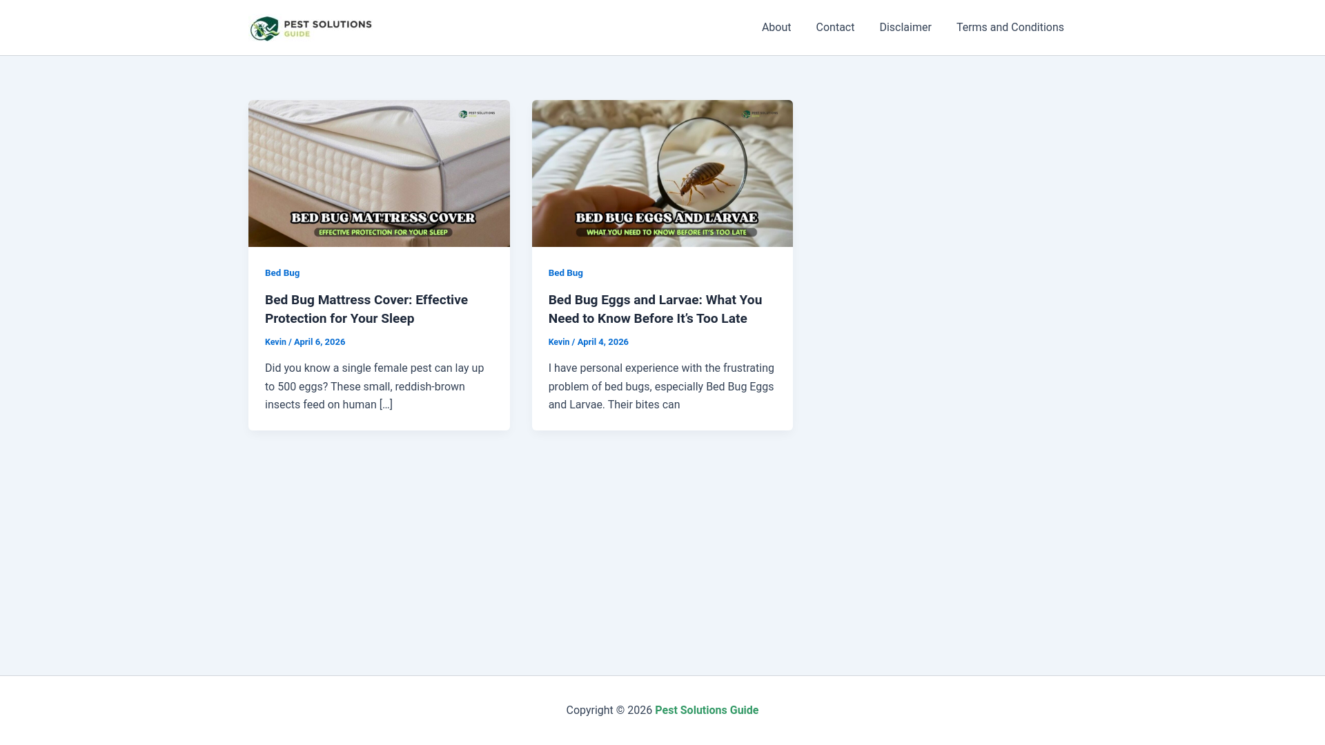 website screenshot of https://pestsolutionsguide.com