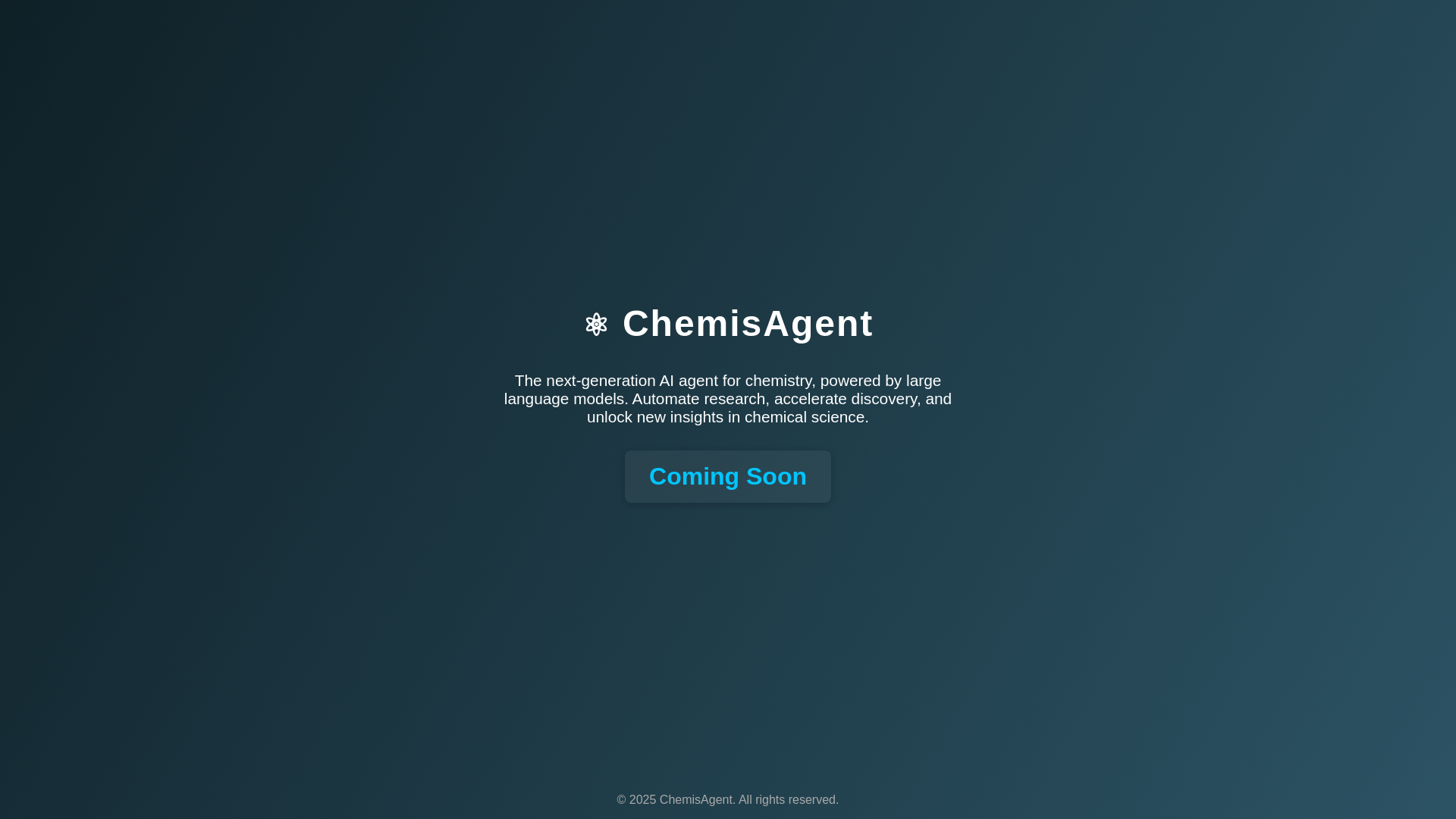 website screenshot of https://chemisagent.com/