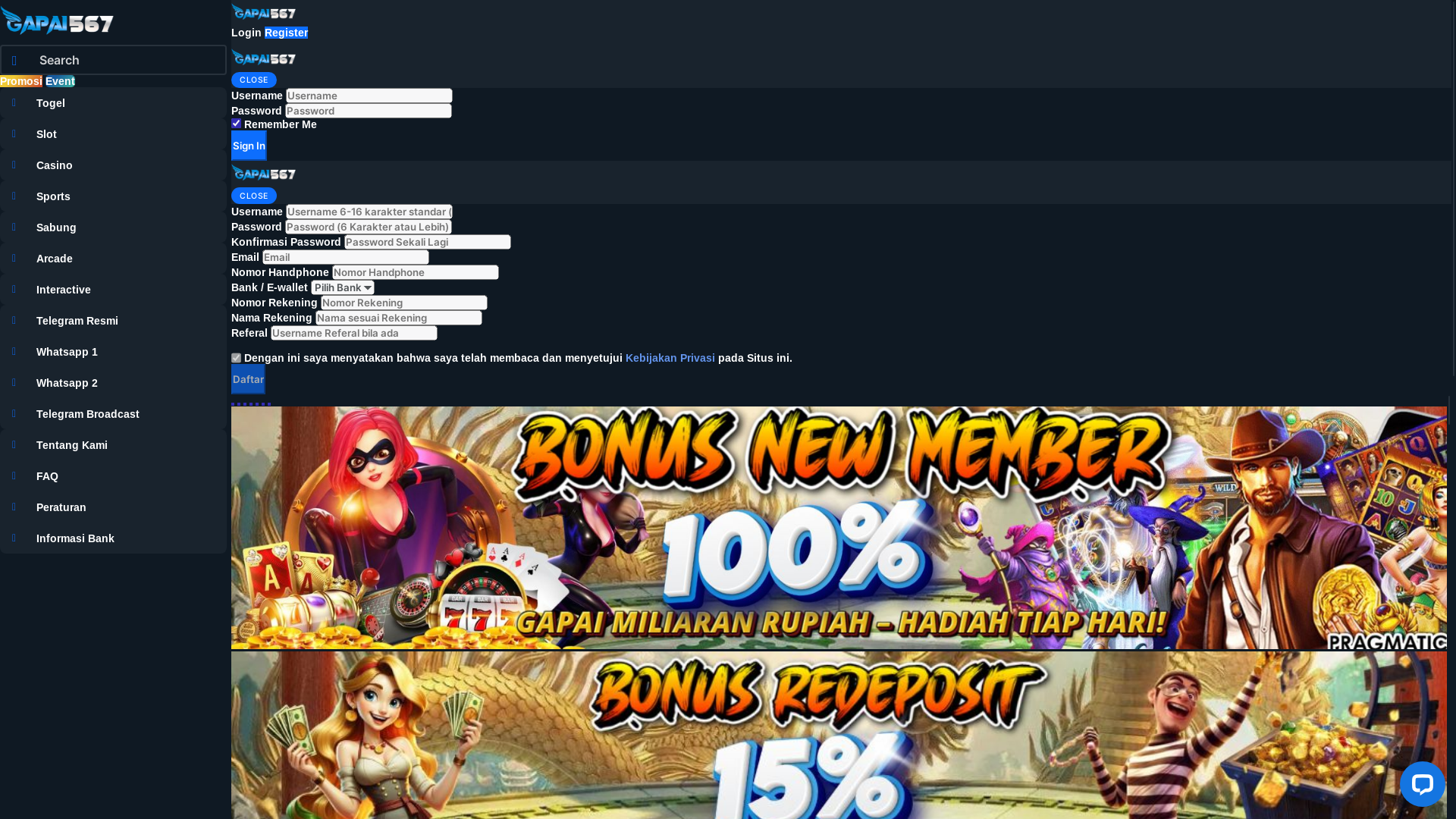 website screenshot of https://gapai567raih.com/