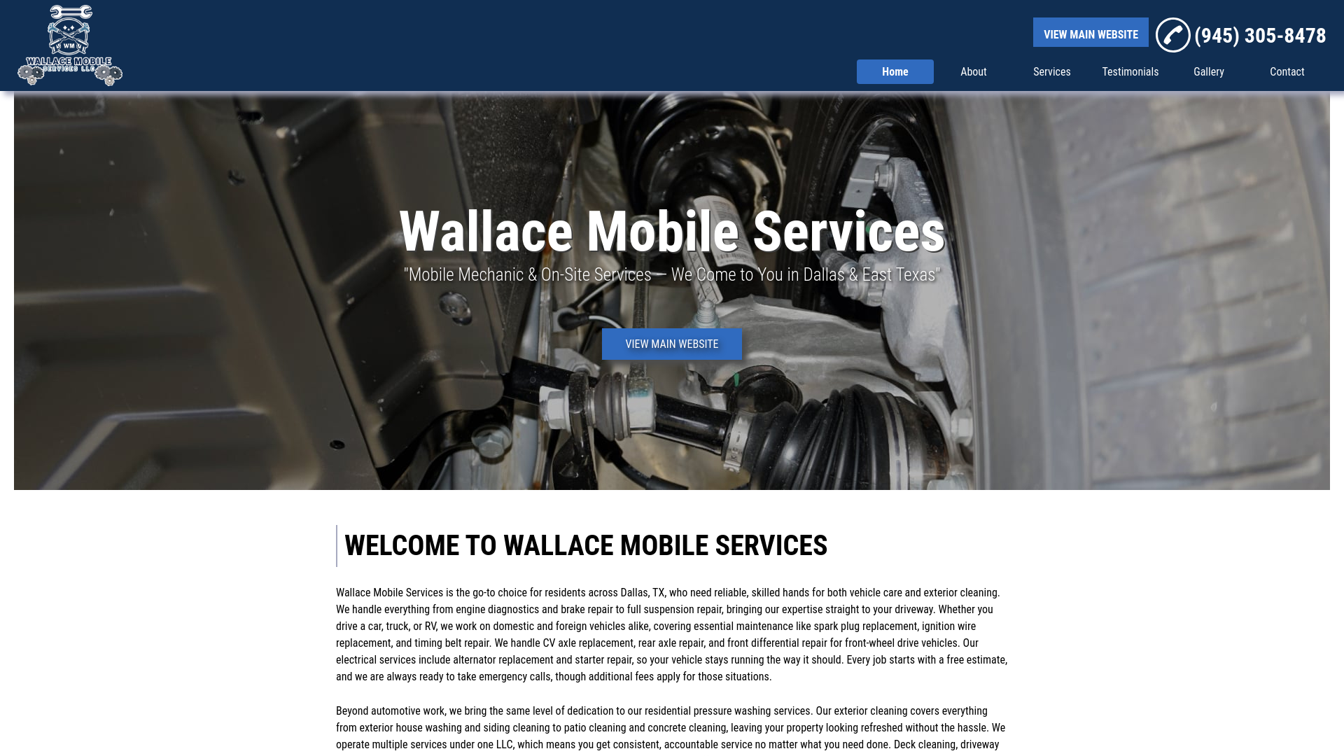 website screenshot of https://enginediagnosticsdallas.com/