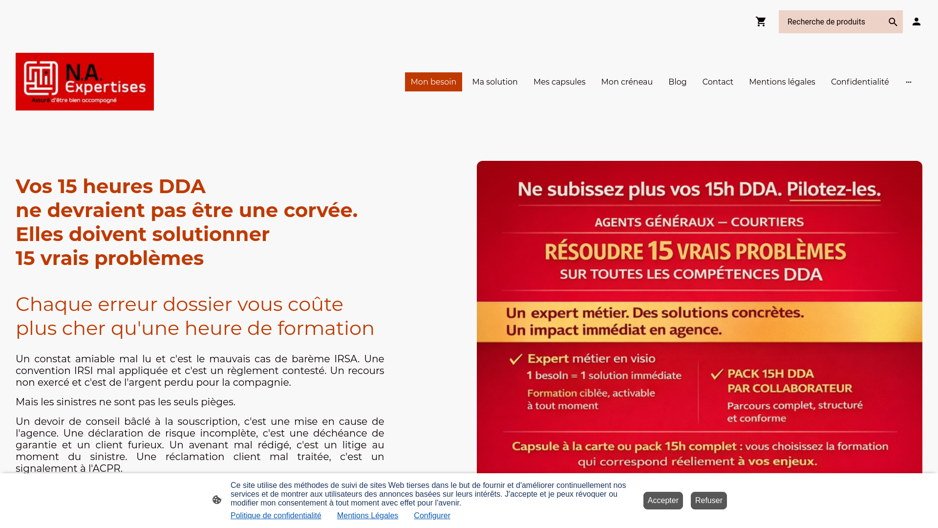 website screenshot of https://assurance-en-capsules.com