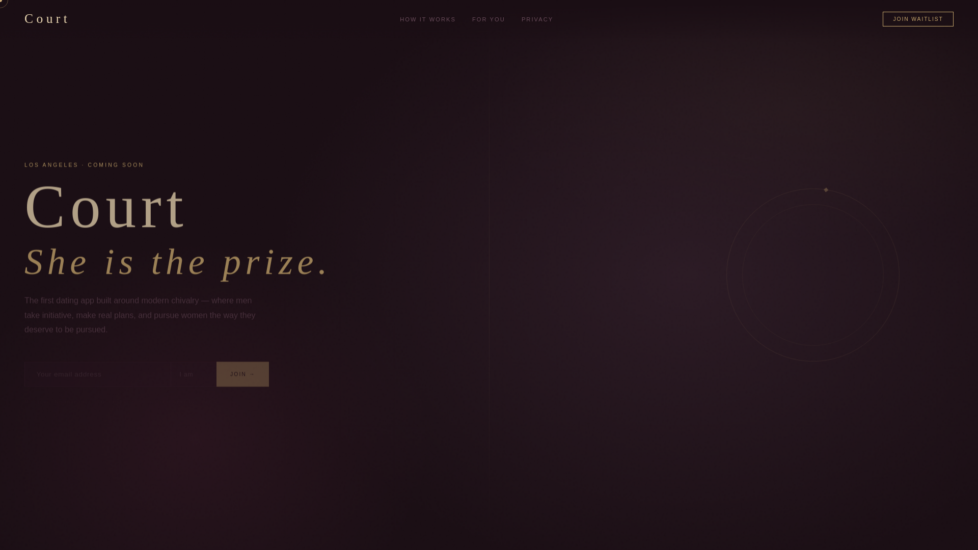 website screenshot of https://getcourt.net