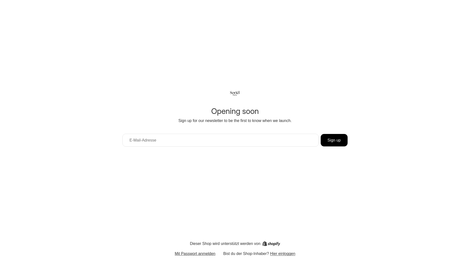 website screenshot of https://sorielparis.com/