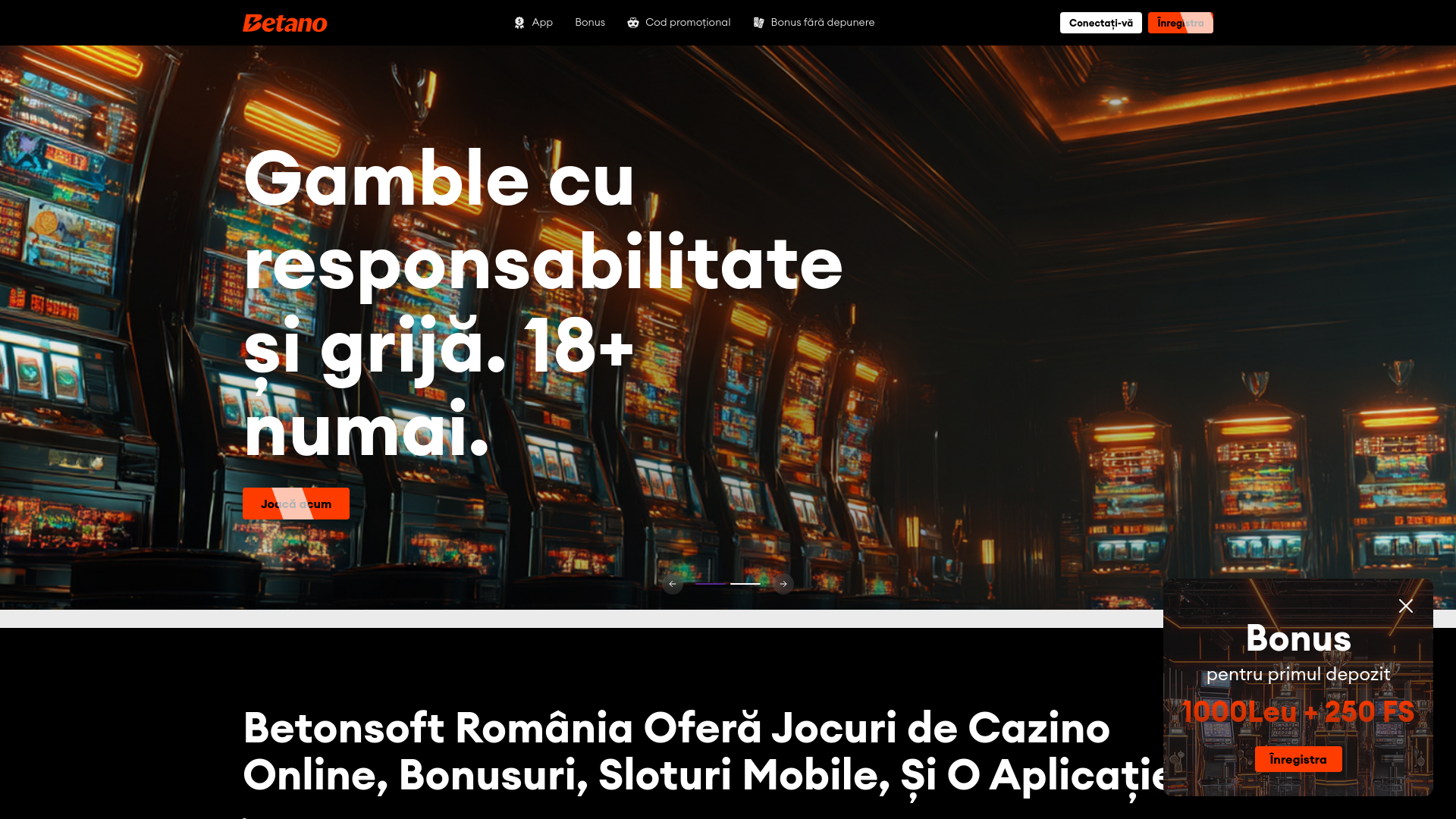 website screenshot of https://betanocasino-ro.com.ro/