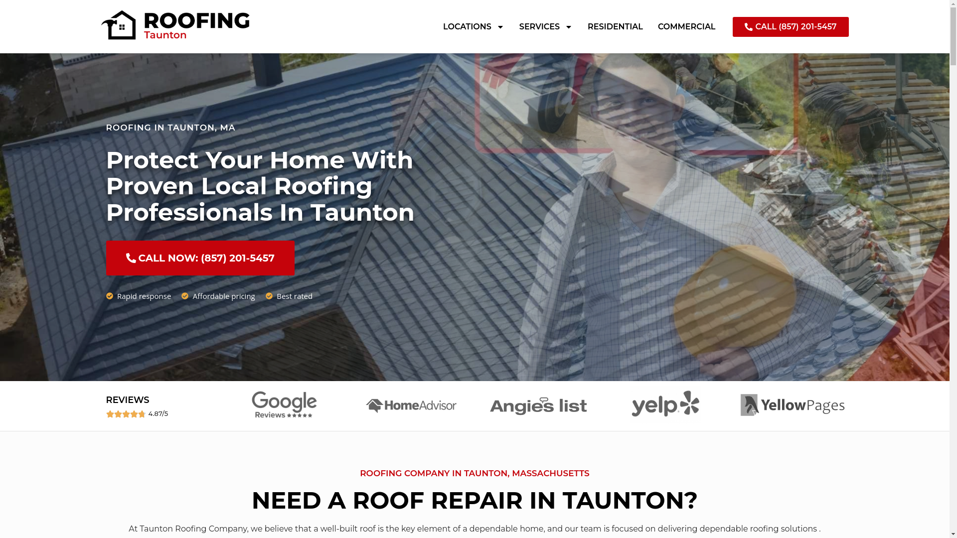 website screenshot of https://roofingtaunton.com/