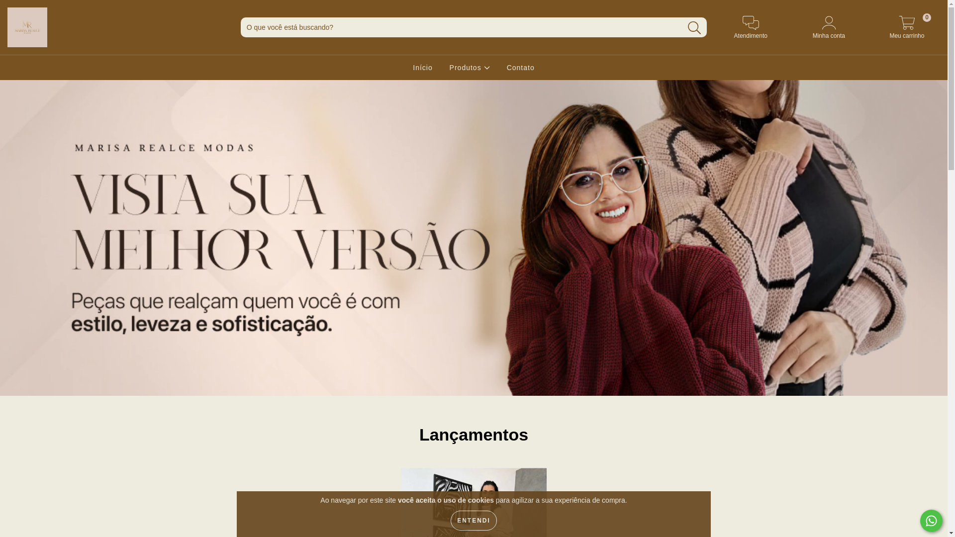 website screenshot of https://marisarealcemodas.com.br/