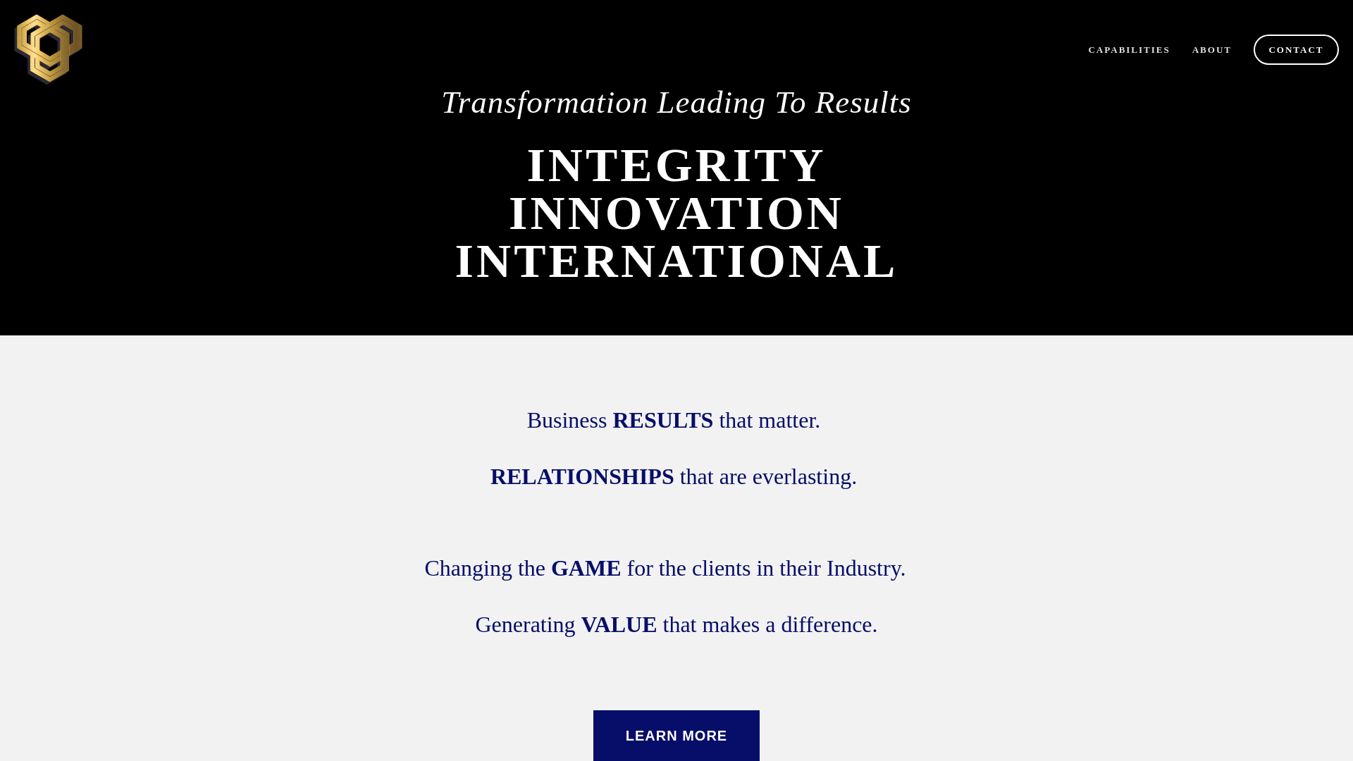 website screenshot of https://integrityinnovationinternational.ai
