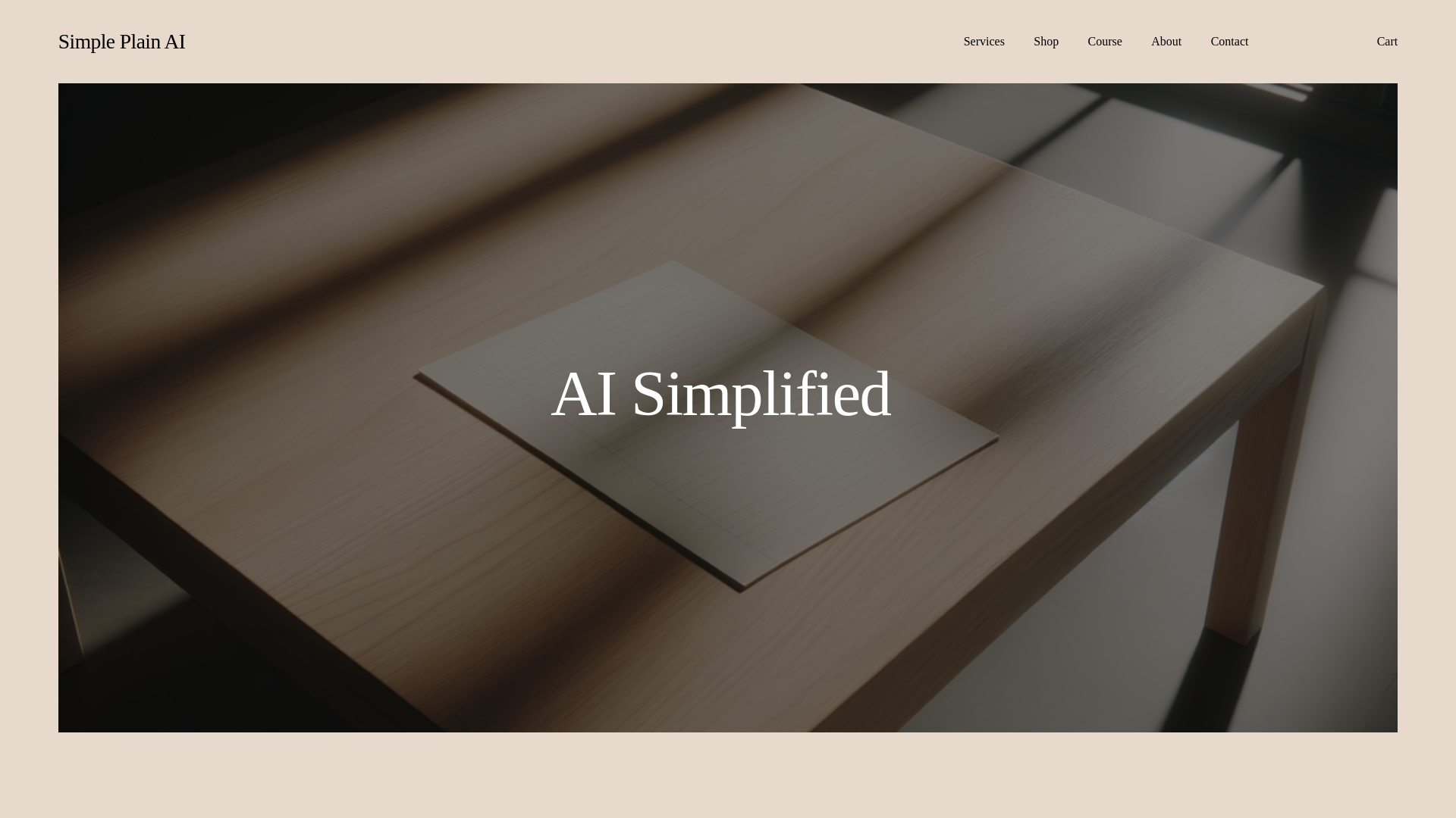 website screenshot of https://simpleplainai.com/