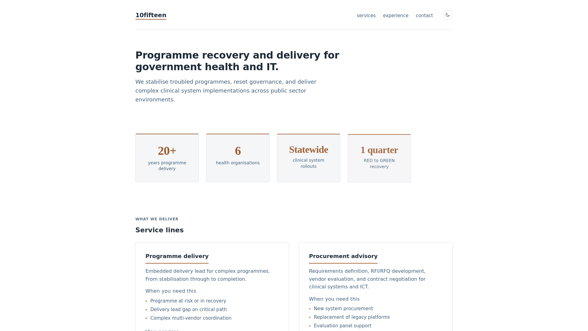 website screenshot of https://10fifteen-com-au.pages.dev/