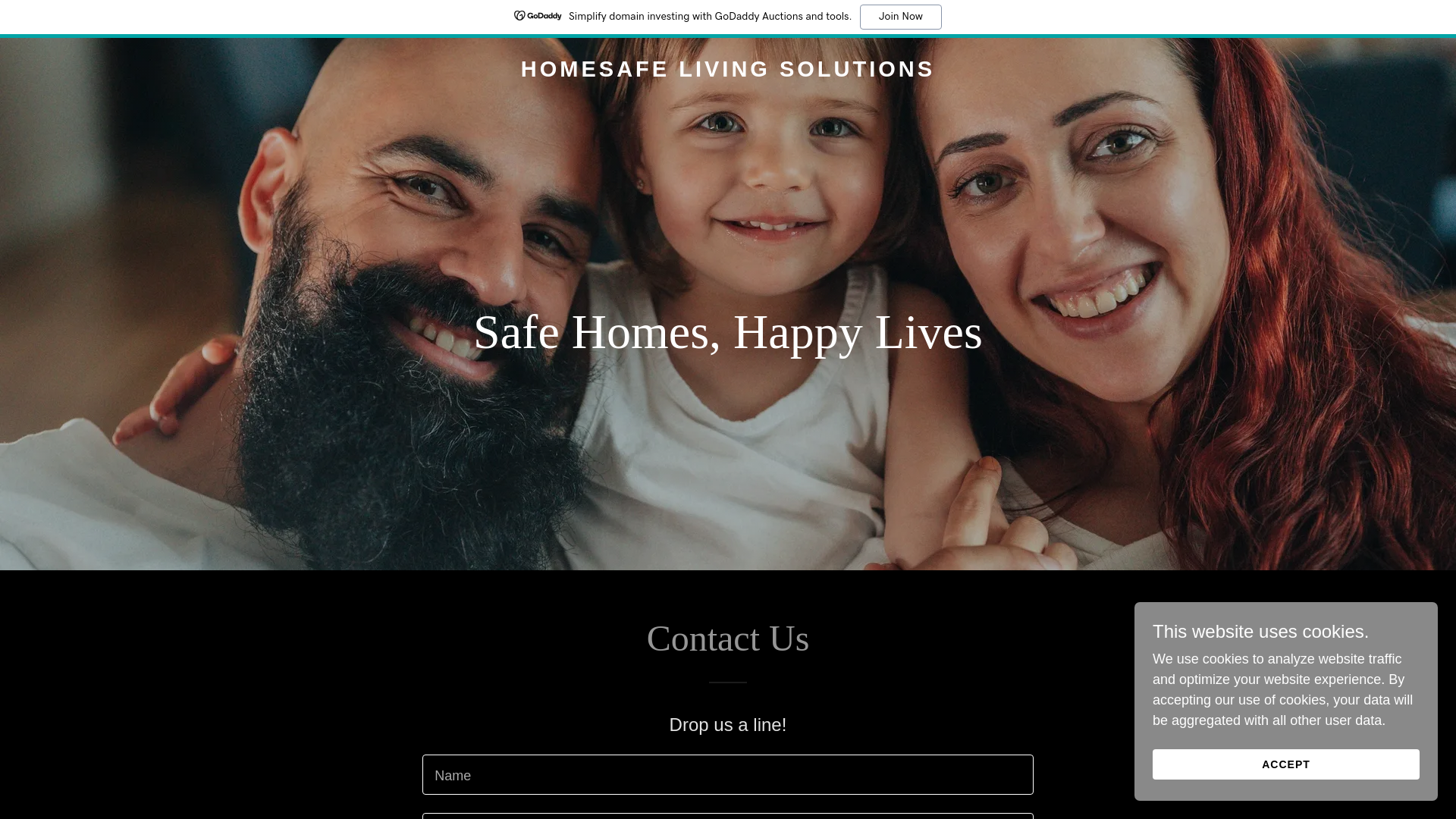 website screenshot of https://homesafelivingsolutions.com