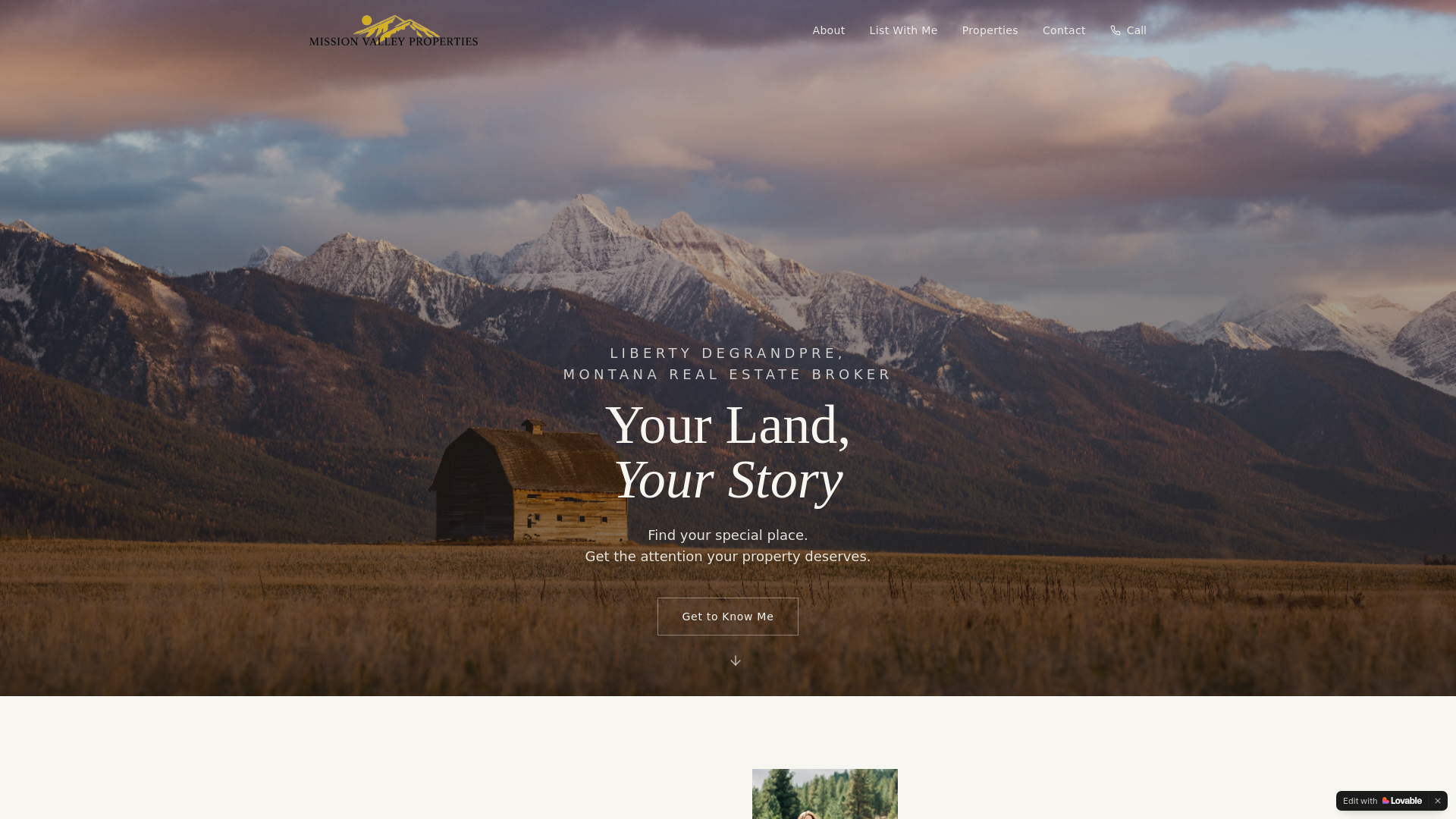 website screenshot of https://libertydegrandpre.com