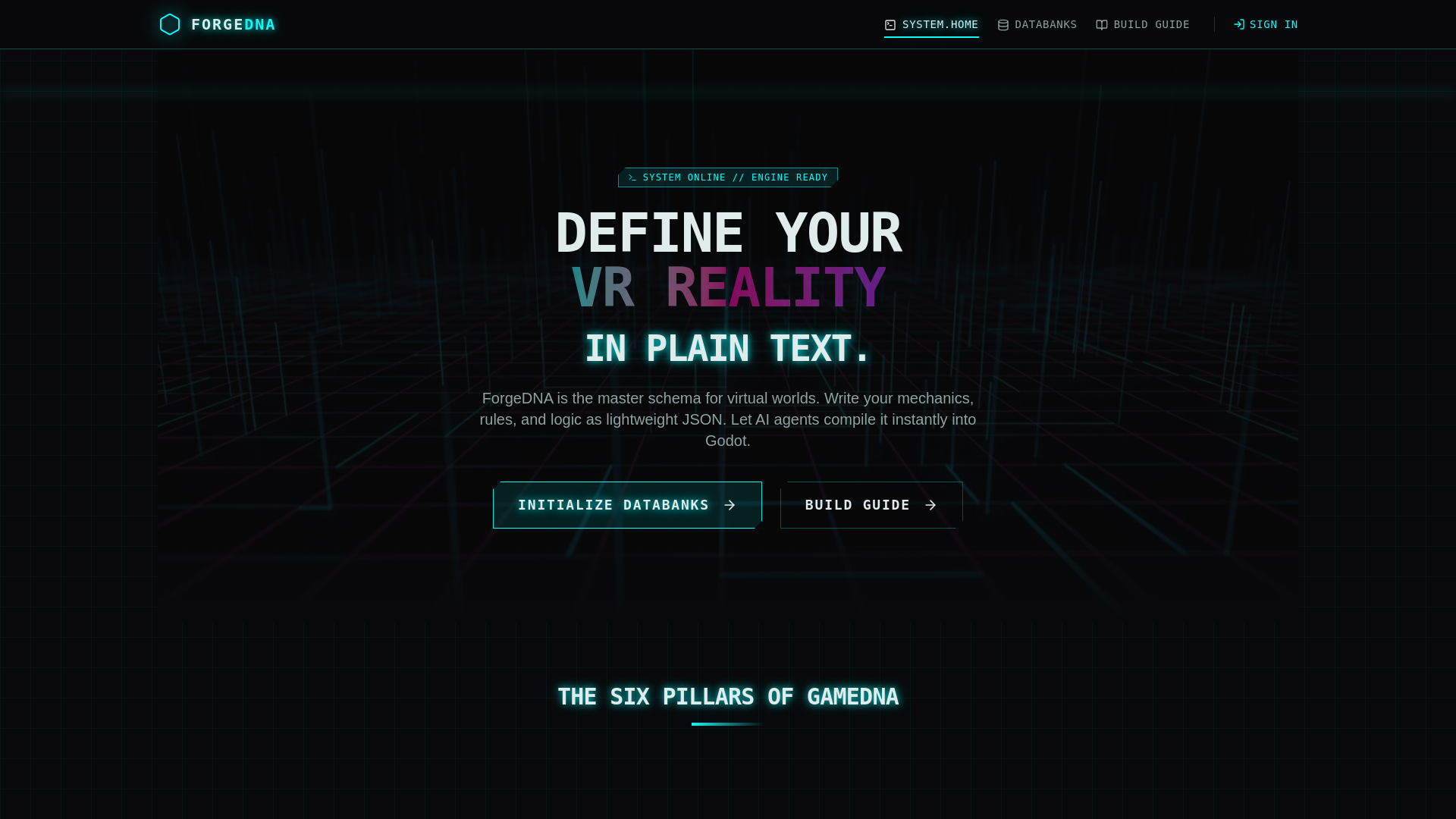 website screenshot of https://forgedna.org/