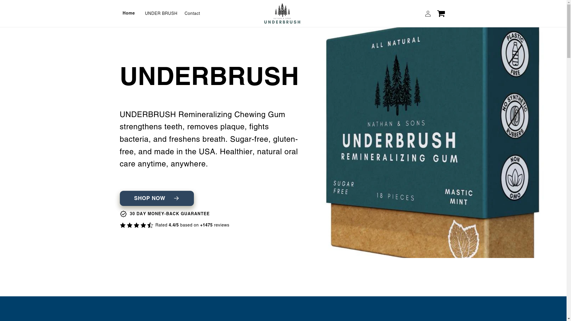 website screenshot of https://underrushgum.com/