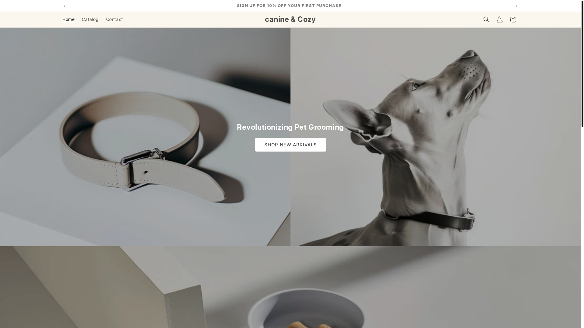 website screenshot of https://caninencozy.store/