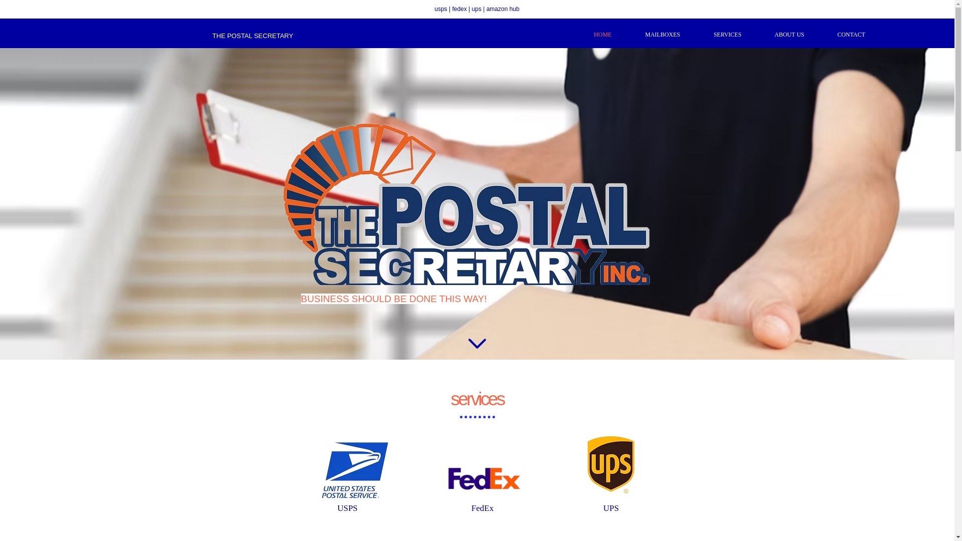 website screenshot of https://thepostalsecretary.com/