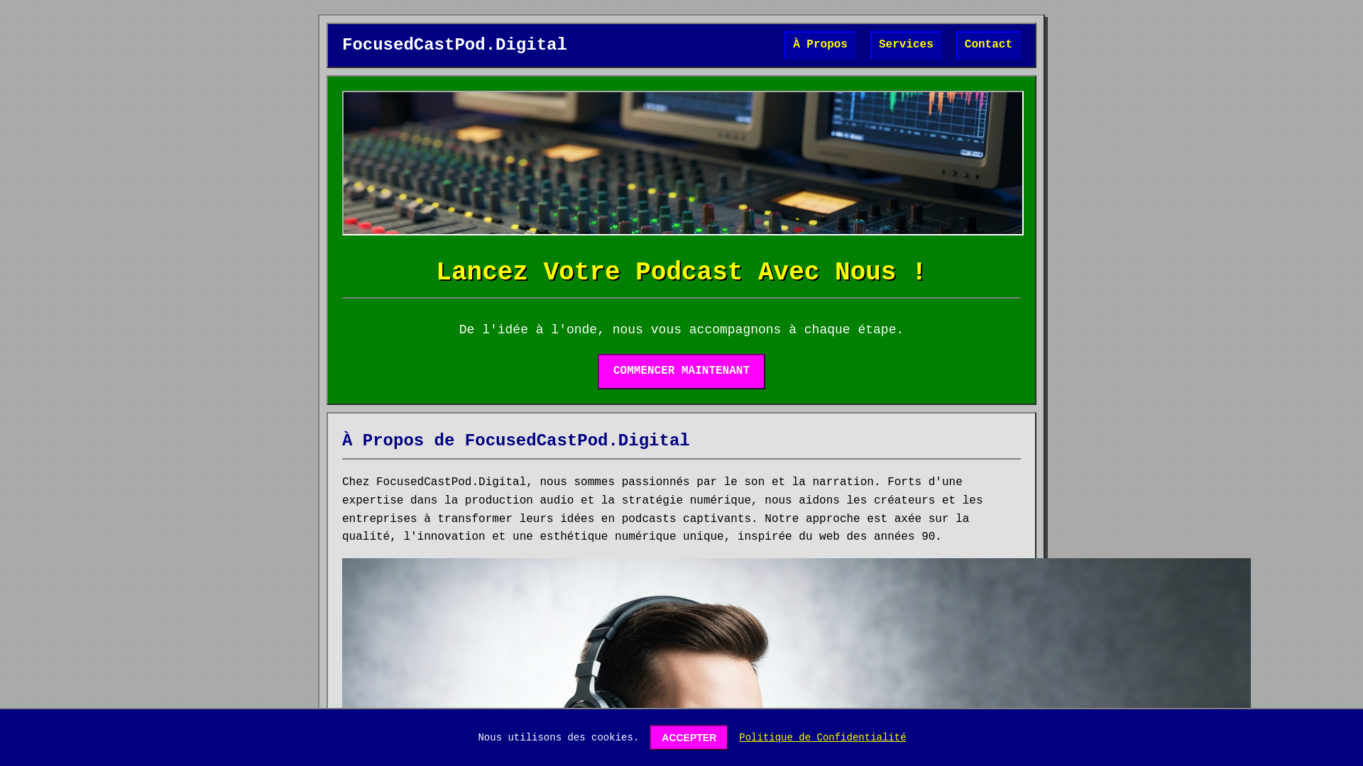 website screenshot of https://focusedcastpod.digital/