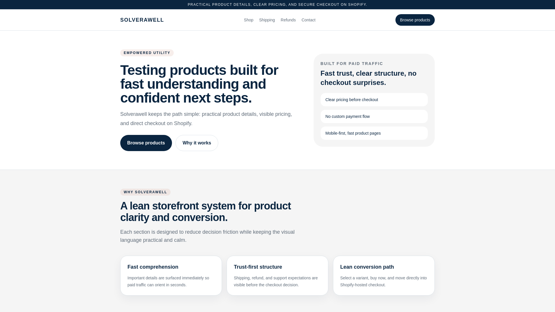 website screenshot of https://solverawell.com/