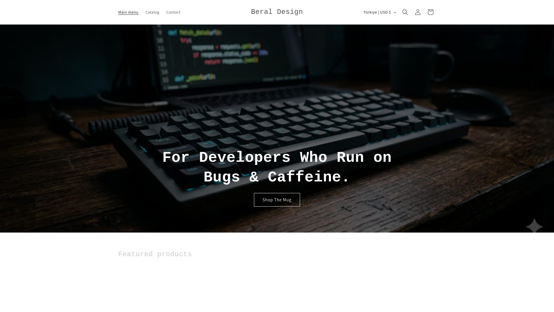 website screenshot of https://beraldesign.store