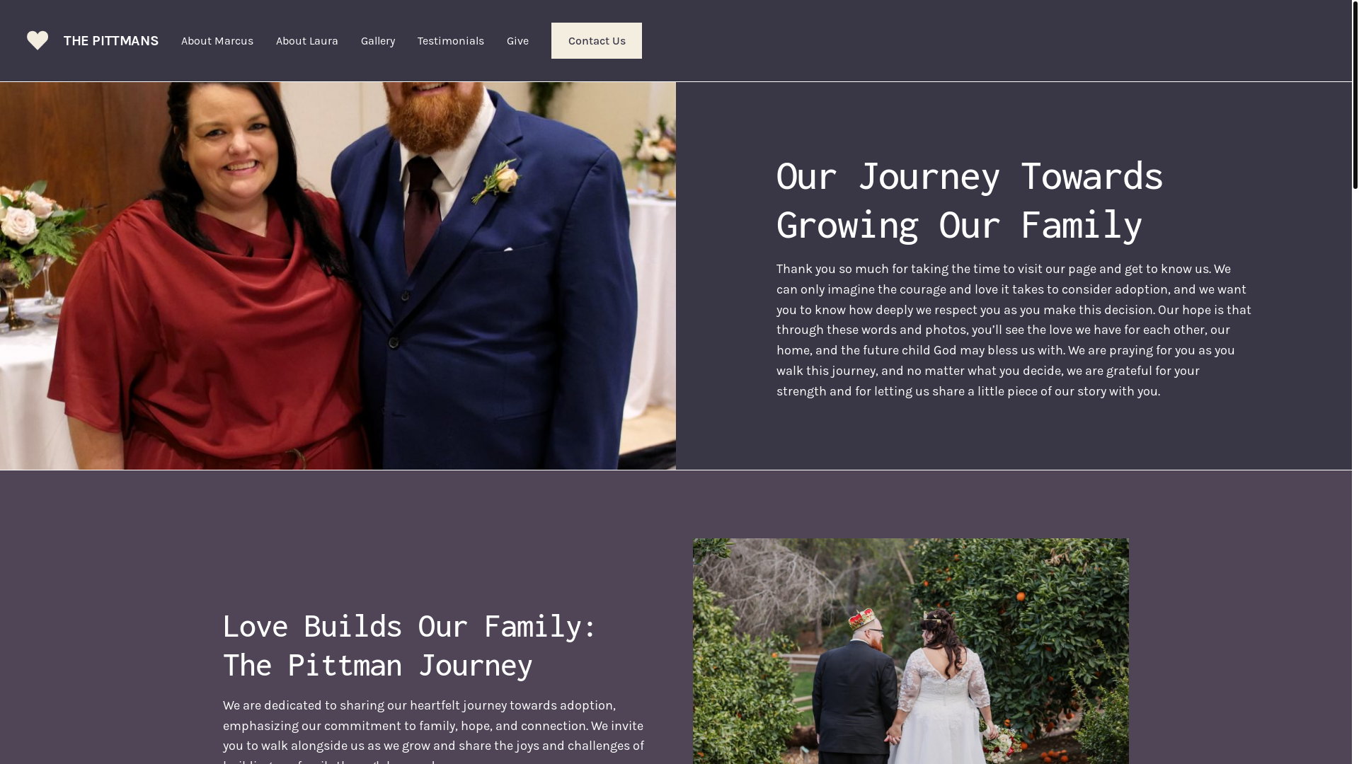 website screenshot of https://marcusandlaura.com/