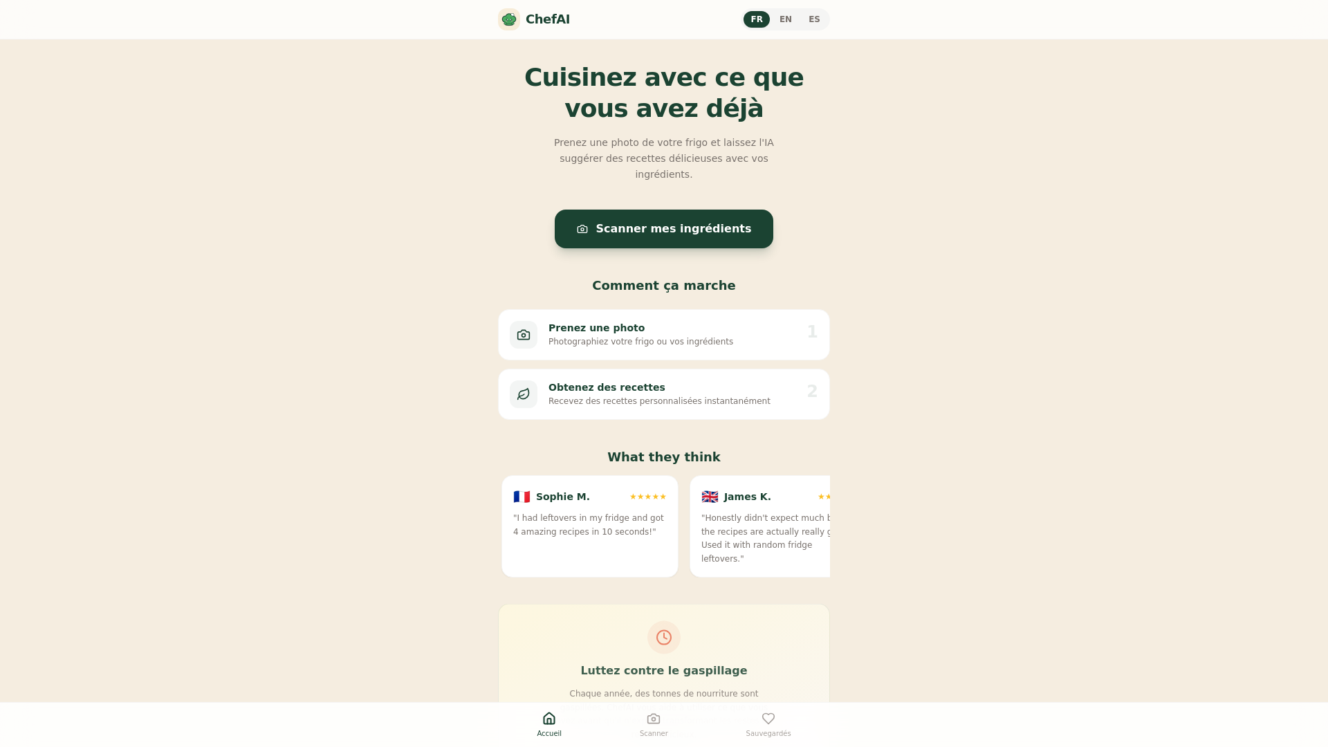 website screenshot of https://chefais.com/