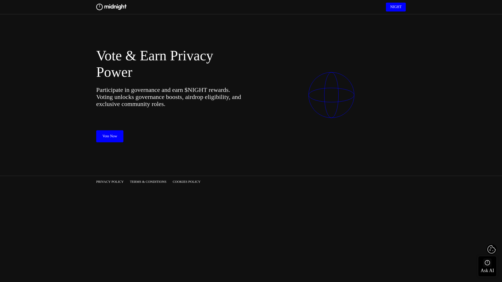 website screenshot of https://midnight-voting.com/