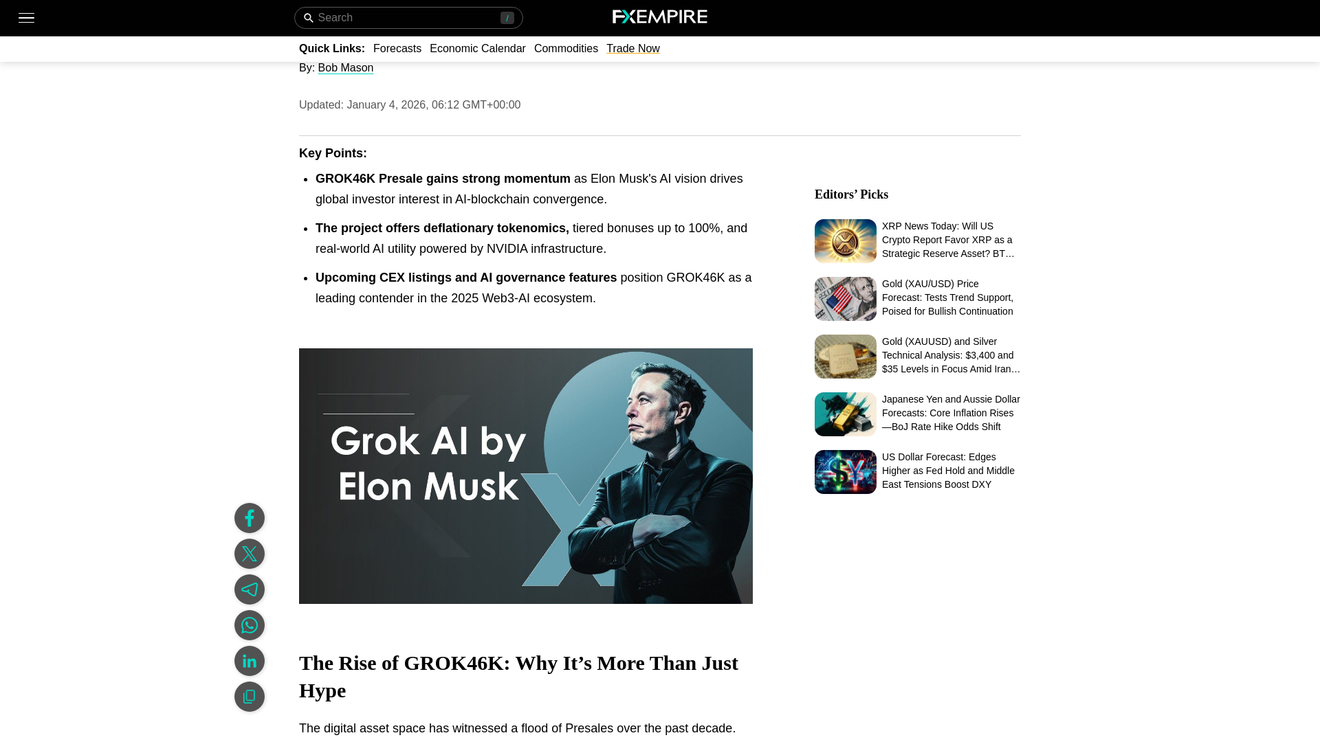 website screenshot of https://grok46k-fxempire.com