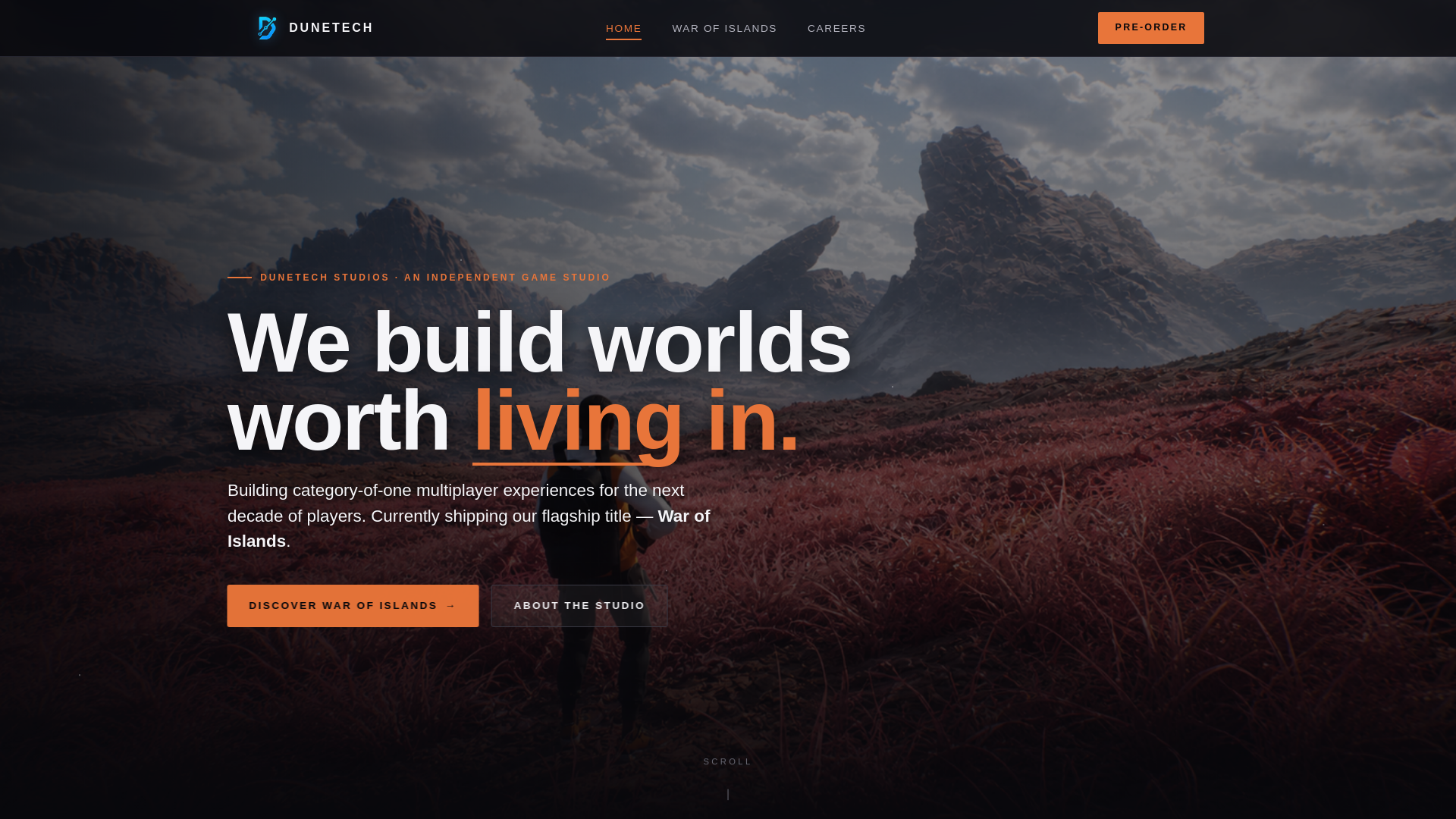 website screenshot of https://dunetechstudios.com/