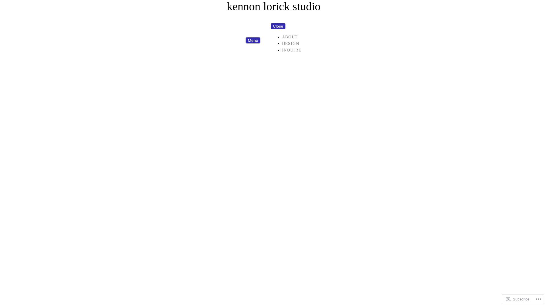 website screenshot of https://kennonlorickstudio.com/