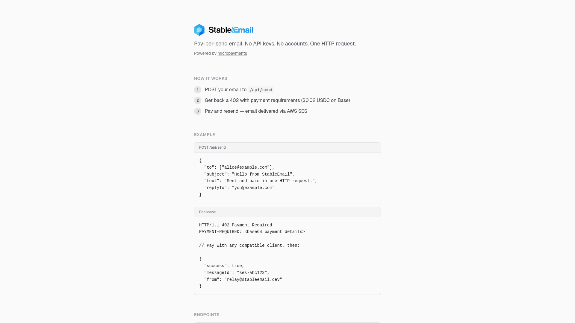 website screenshot of https://stableemail.dev/