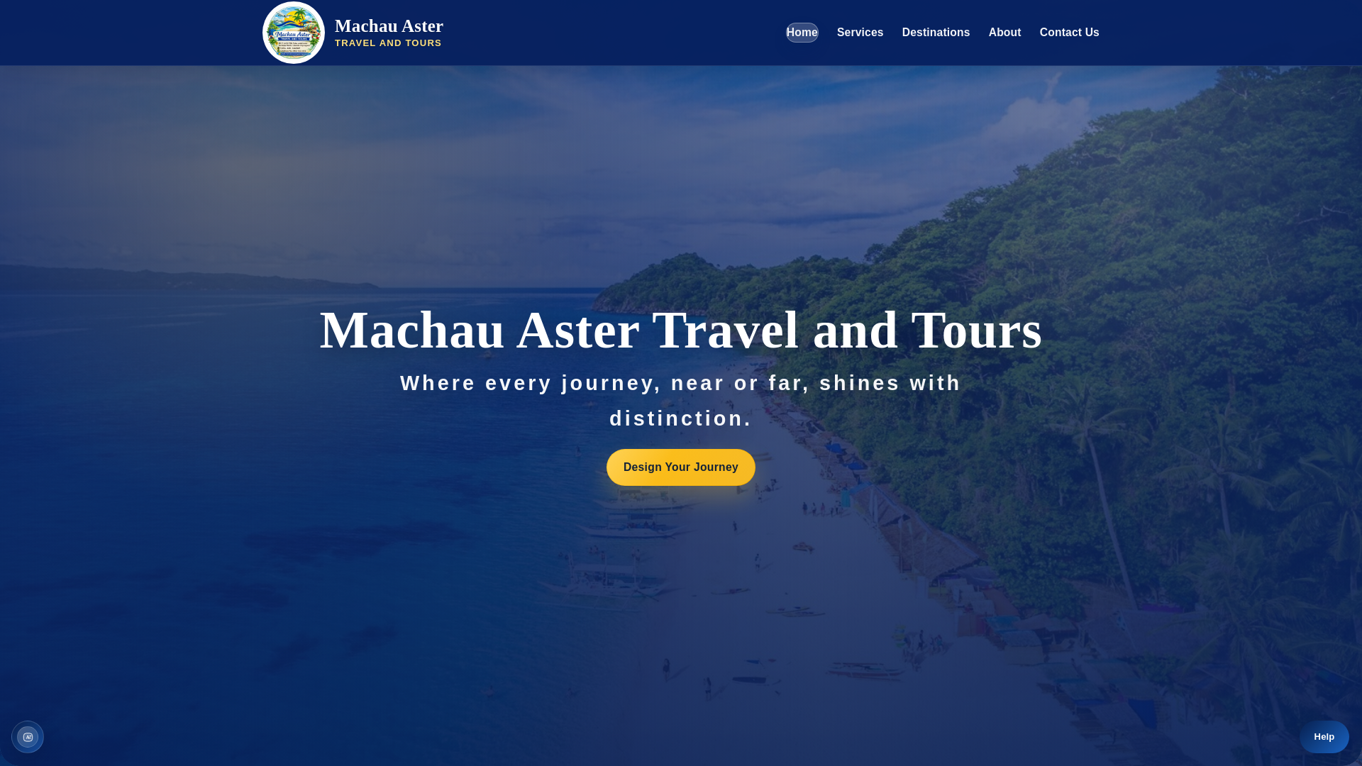 website screenshot of https://machauastertravelandtours.com