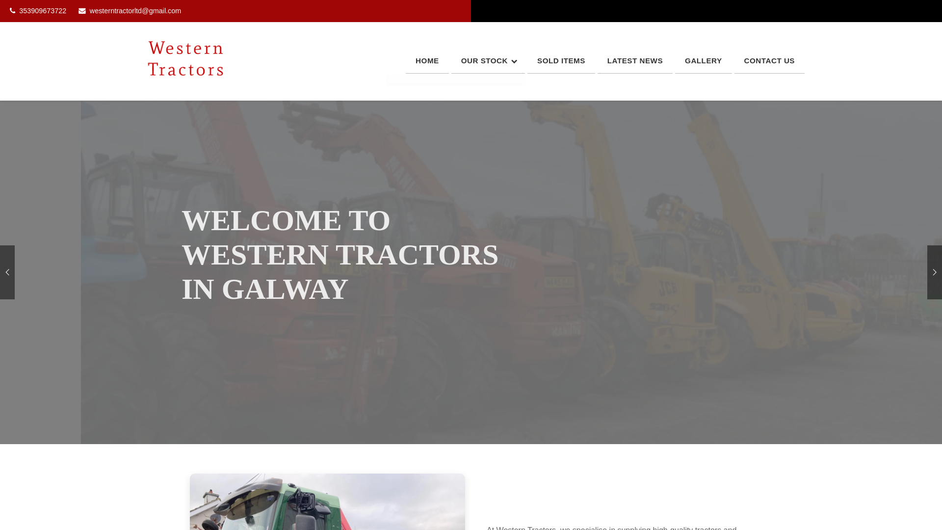 website screenshot of https://westerntractorsireland.com/