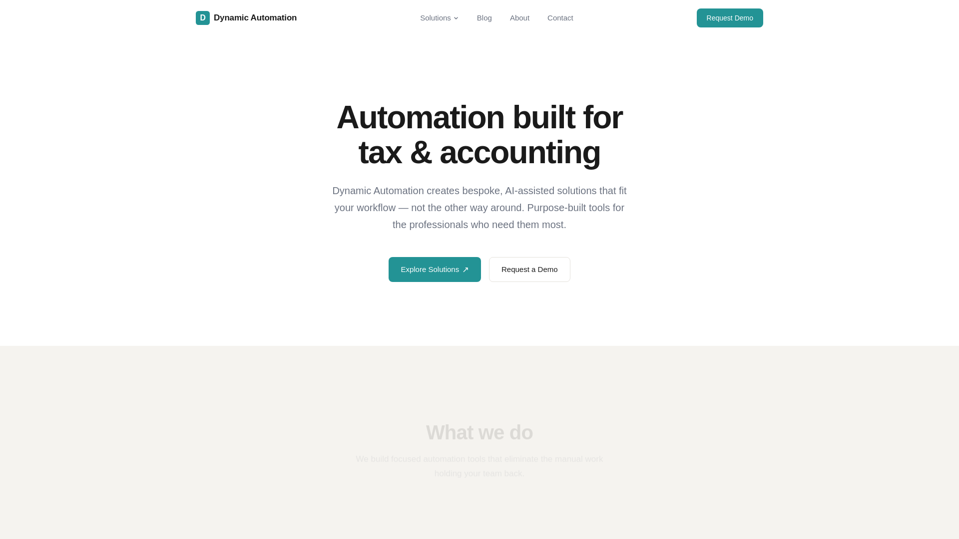 website screenshot of https://dynamic-automation.ai/
