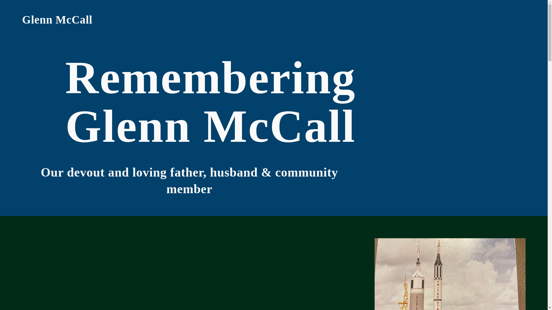 website screenshot of https://rememberingglennmccall.com/