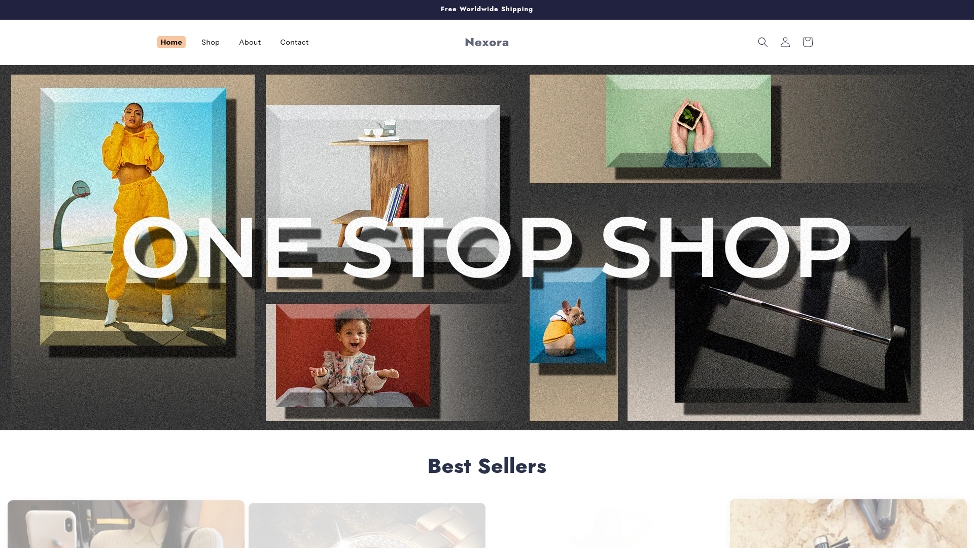 website screenshot of https://nexora-limitlessfashion.store