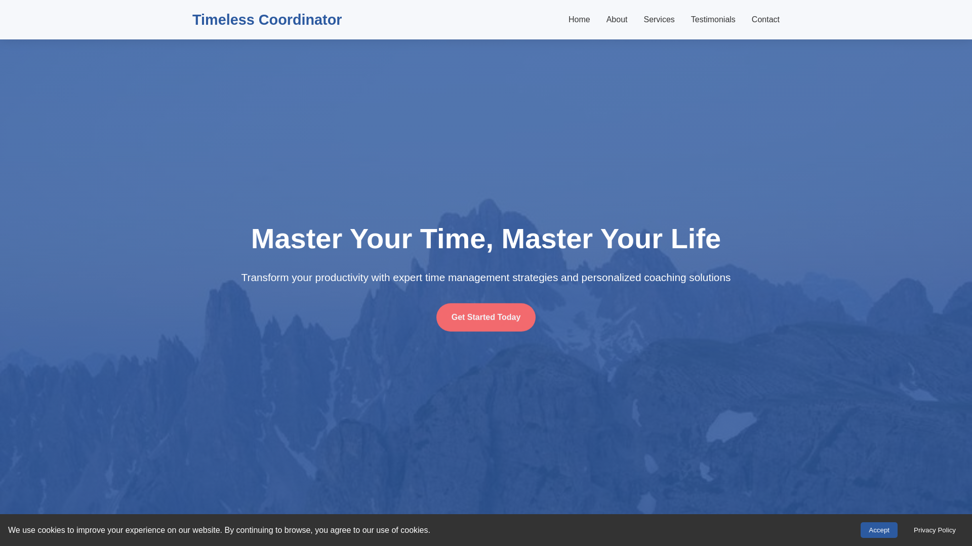 website screenshot of https://timelesscoordinator.digital
