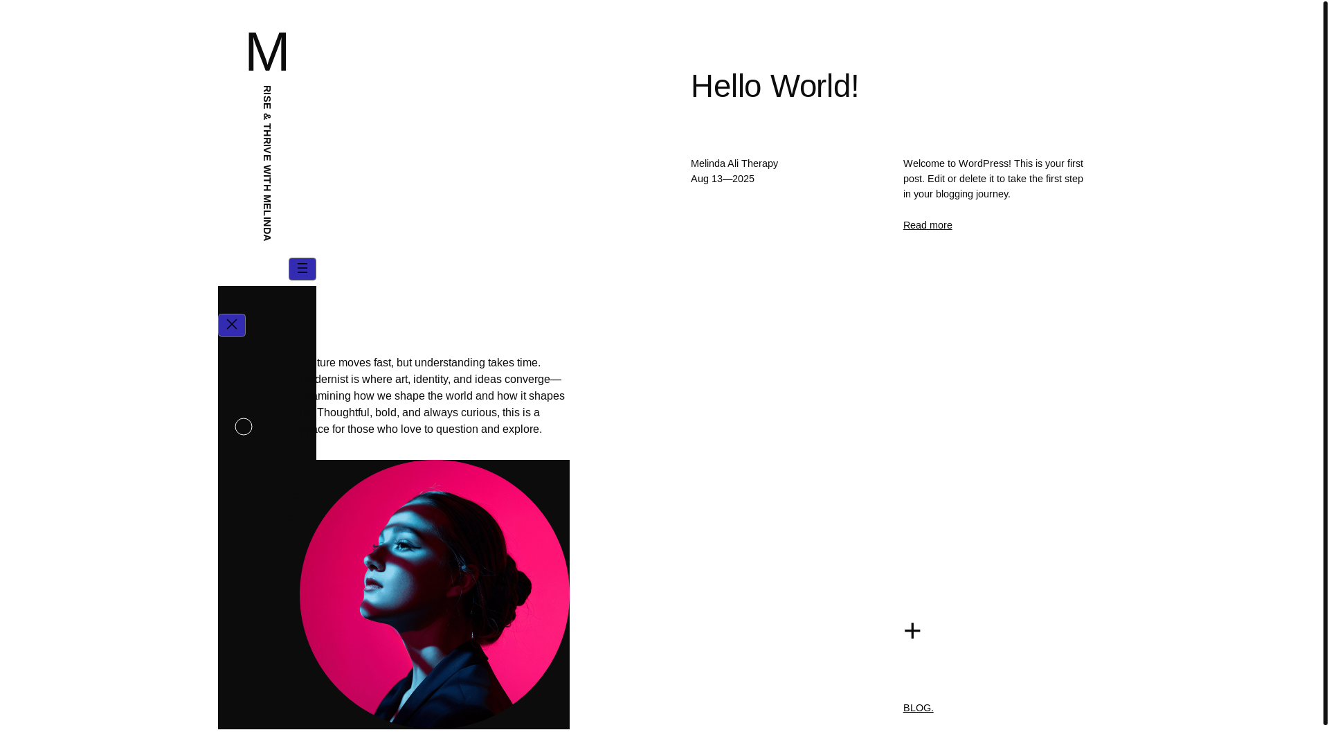 website screenshot of https://melinda-ali-therapy.blog/