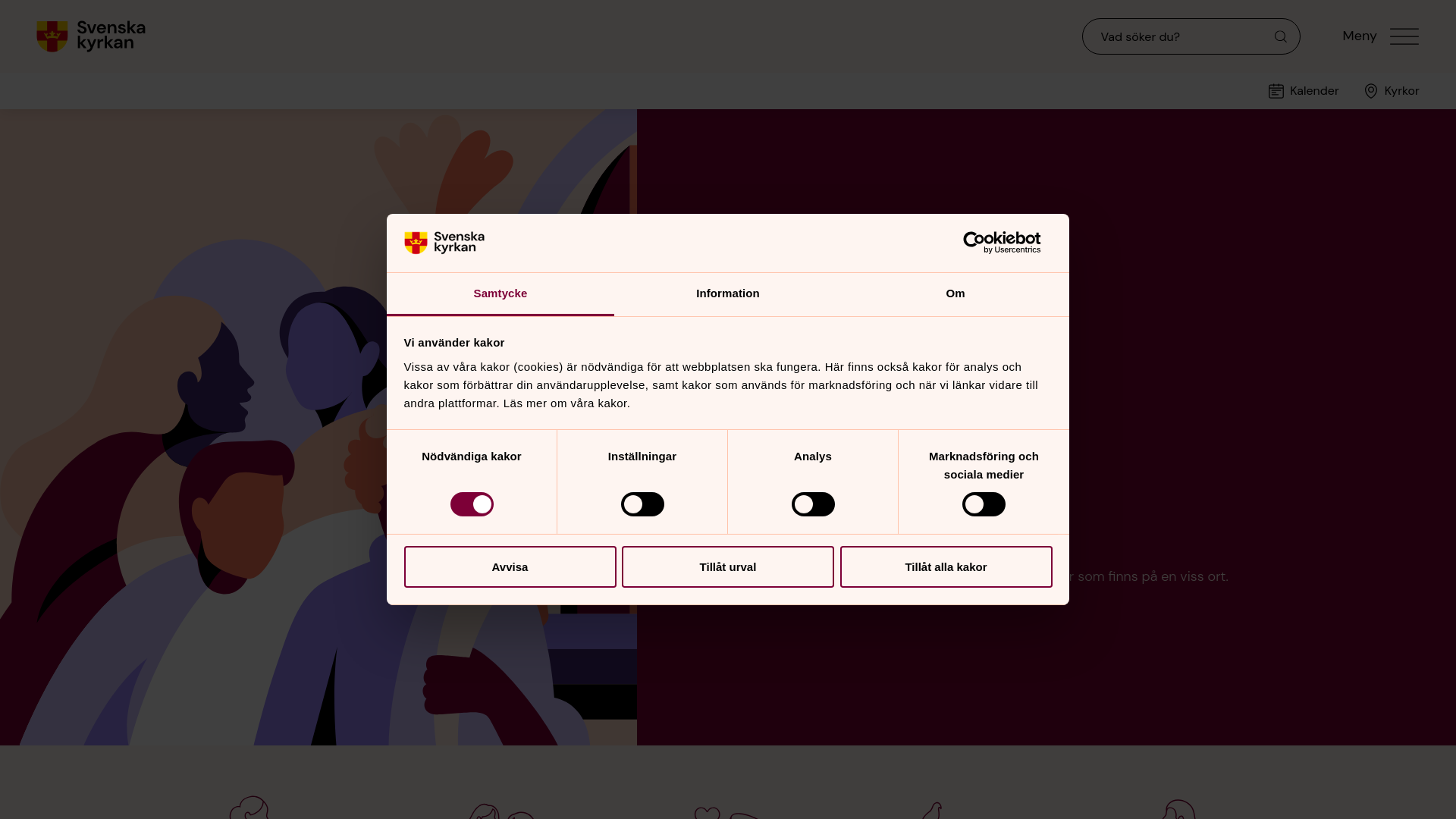 website screenshot of https://svenskakyrkan.se/