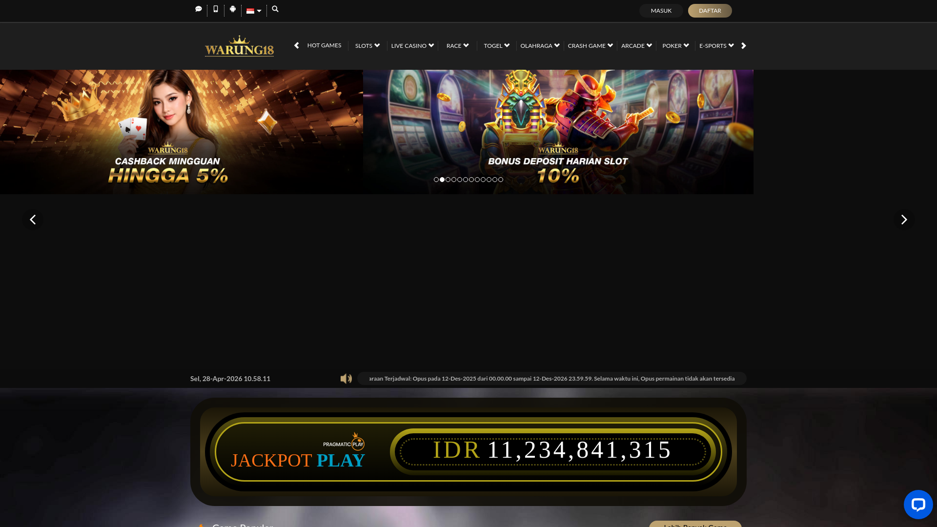 website screenshot of https://warung18idn.com/