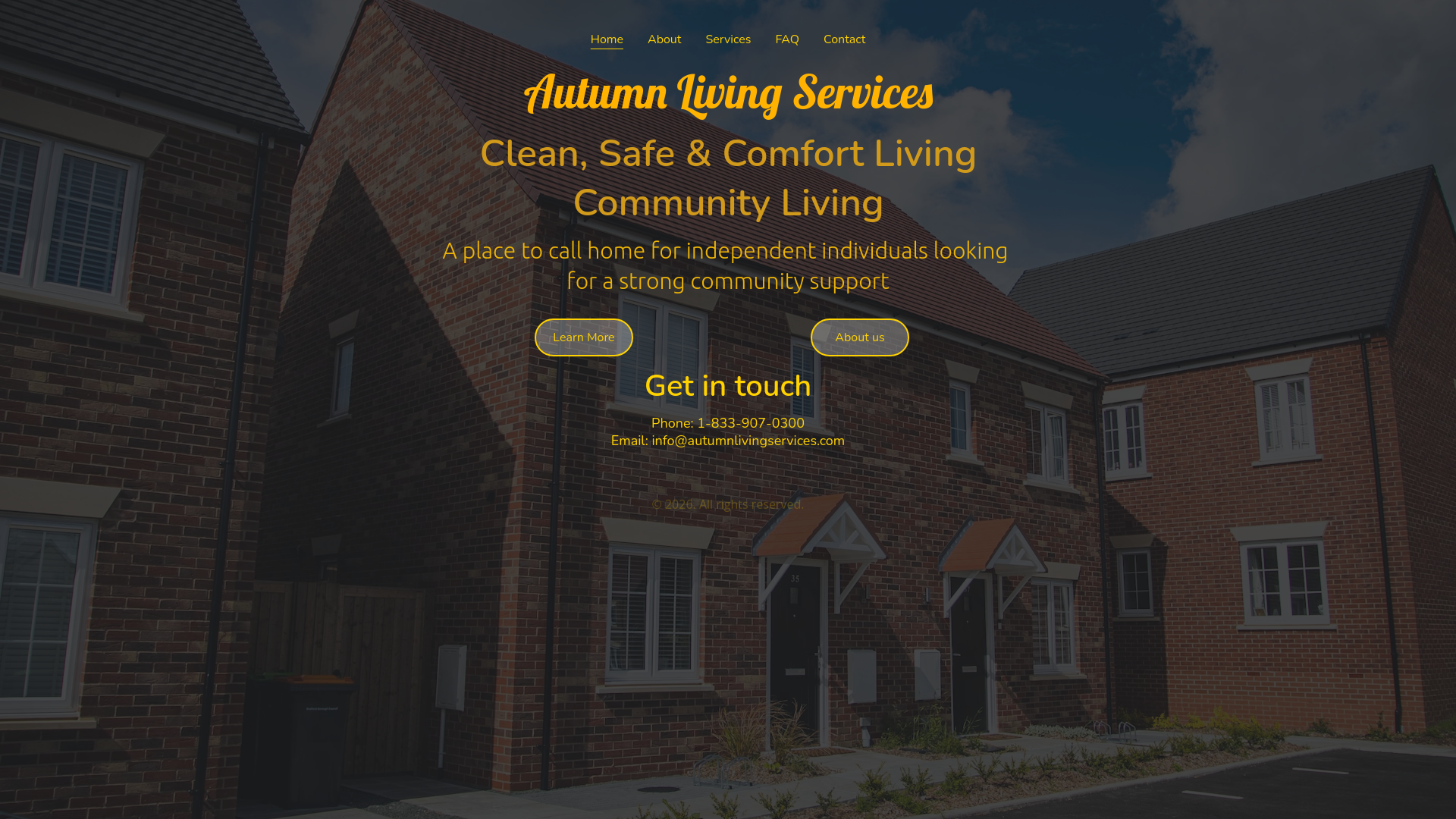 website screenshot of https://autumnlivingservices.com