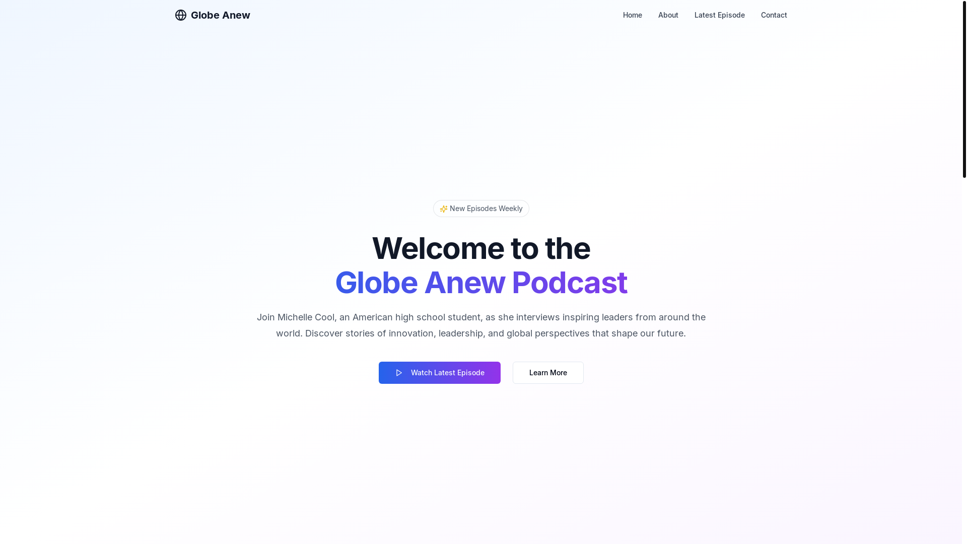 website screenshot of https://globeanew.net/