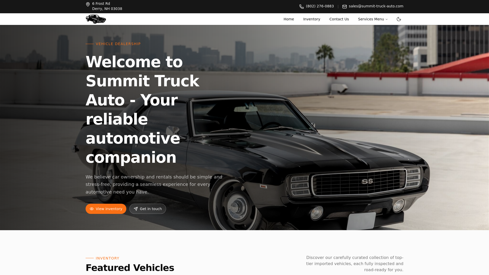 website screenshot of https://summit-truck-auto.net/