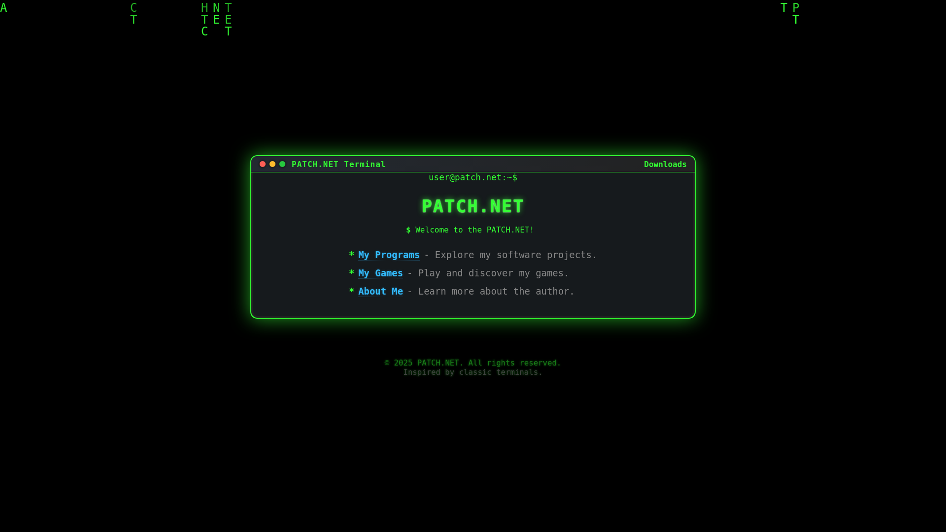website screenshot of https://patched.cc/