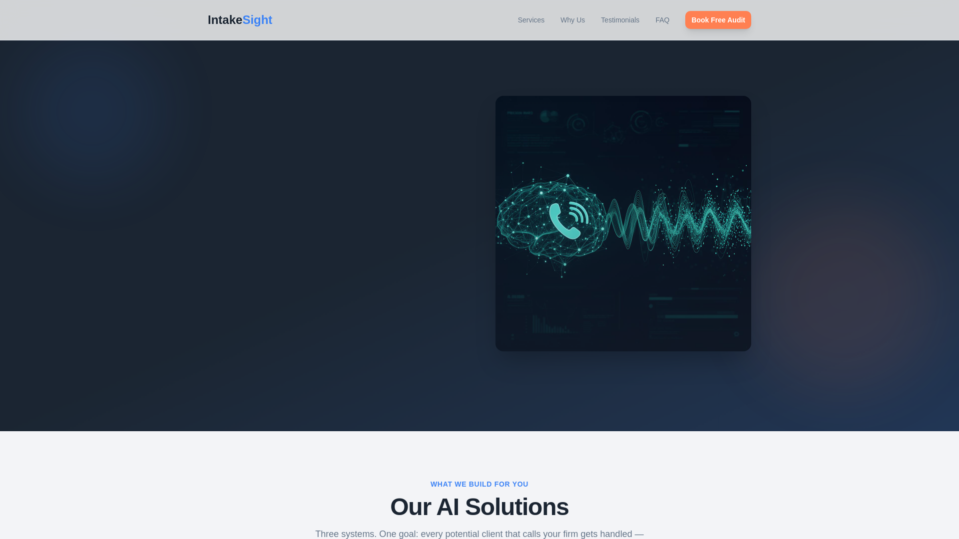 website screenshot of https://intakesight.com