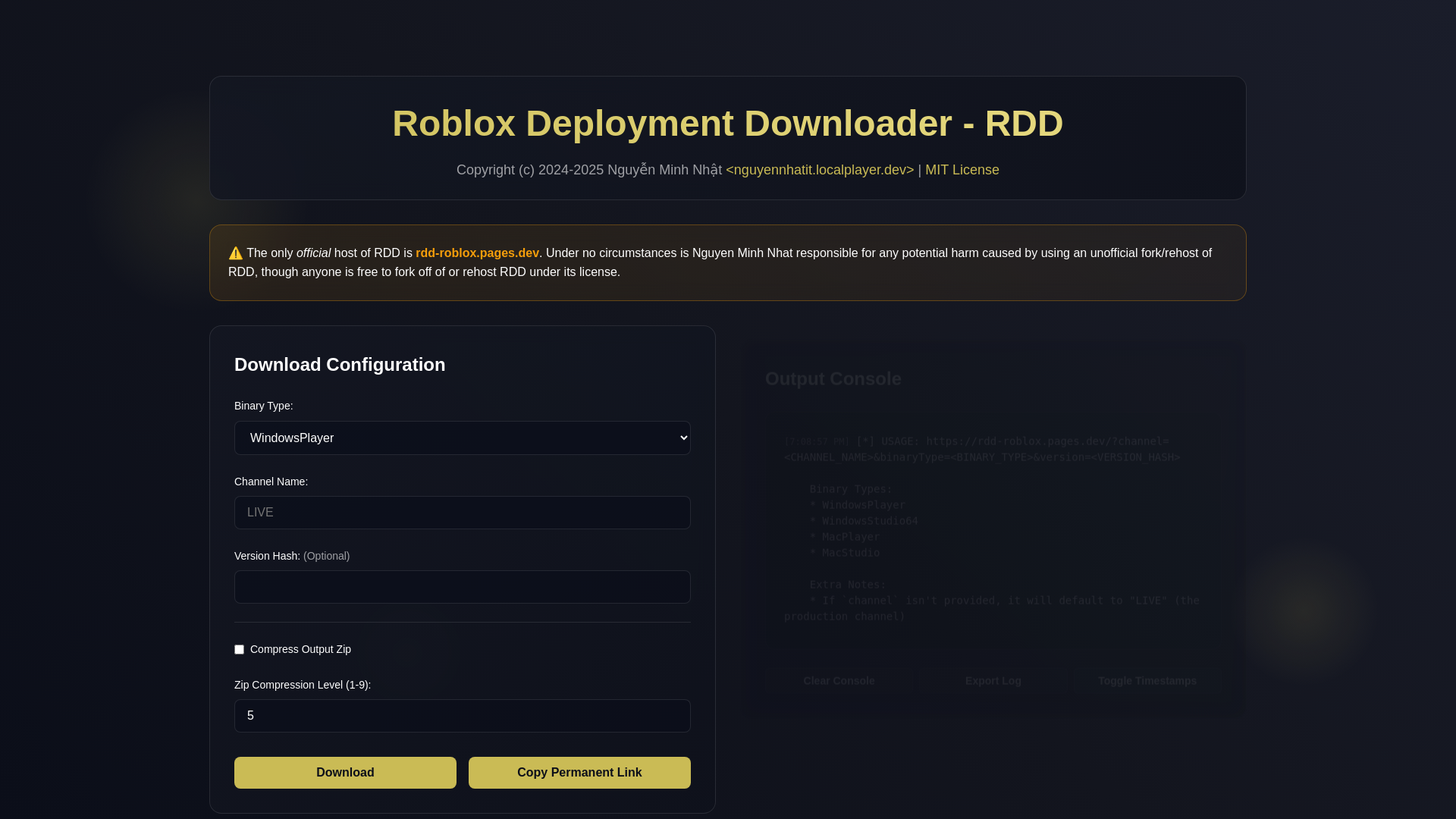 website screenshot of https://rdd-roblox.pages.dev