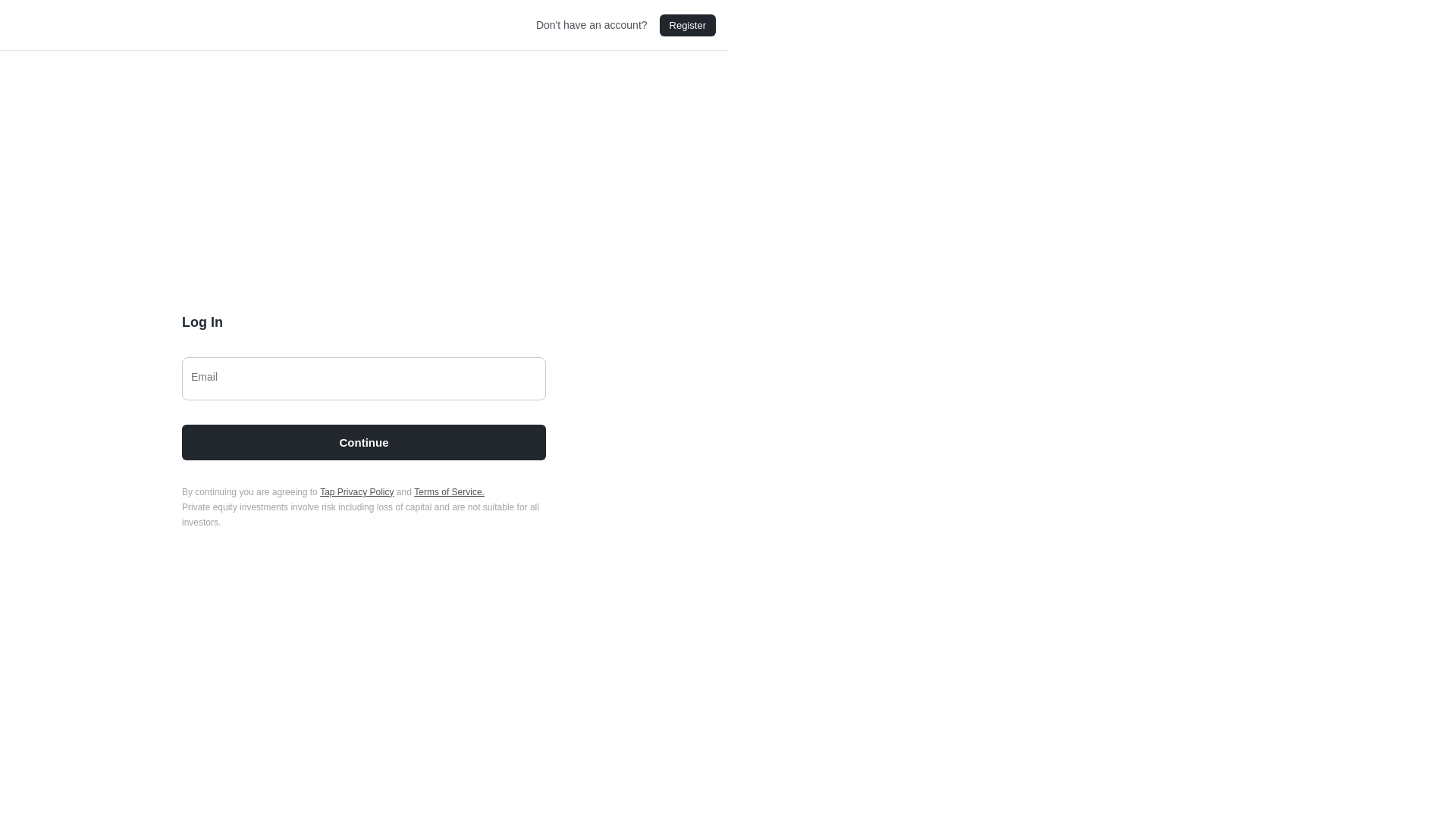 website screenshot of https://app.usetap.com/