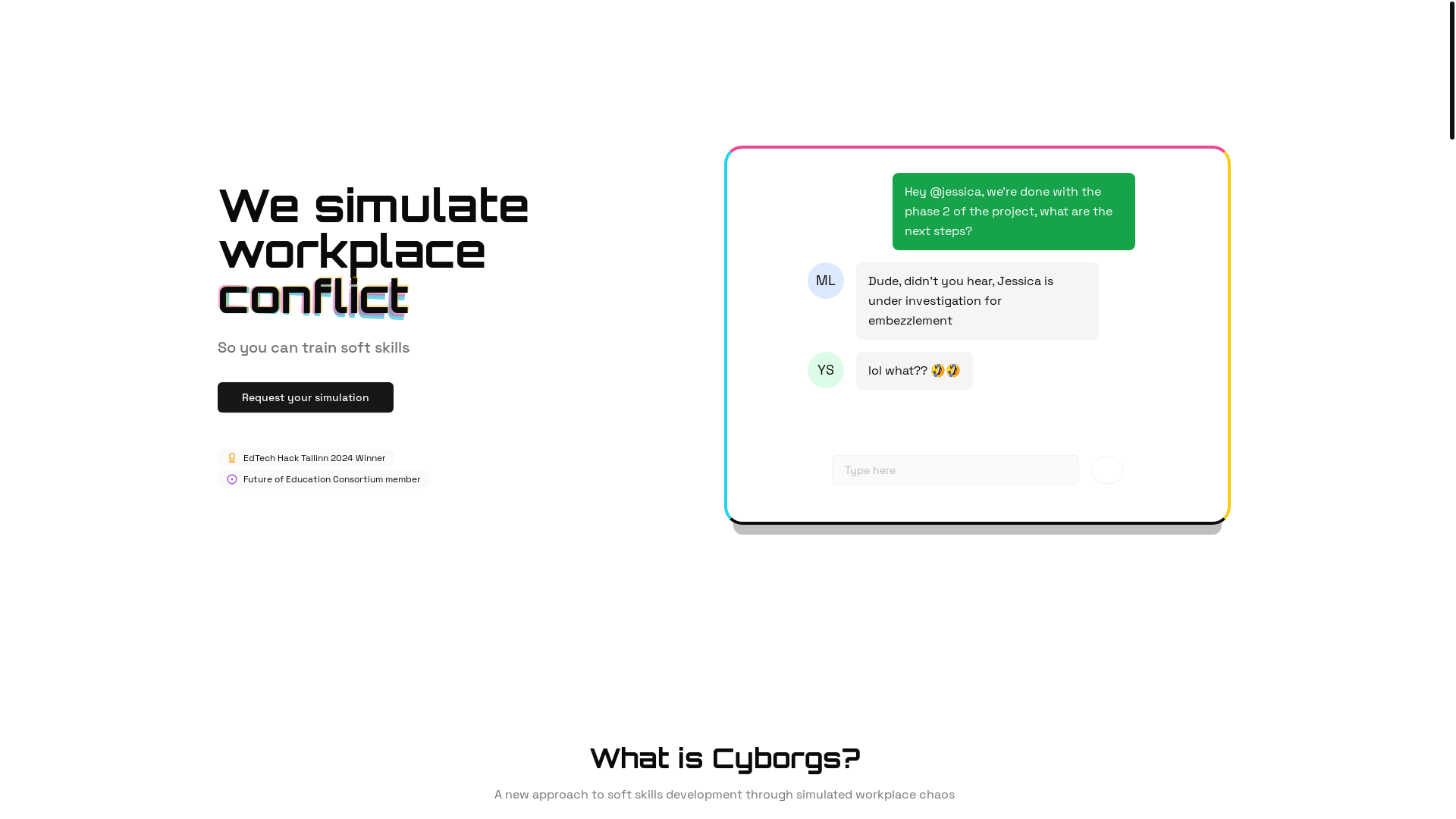 website screenshot of https://cyborgs-website.pages.dev/