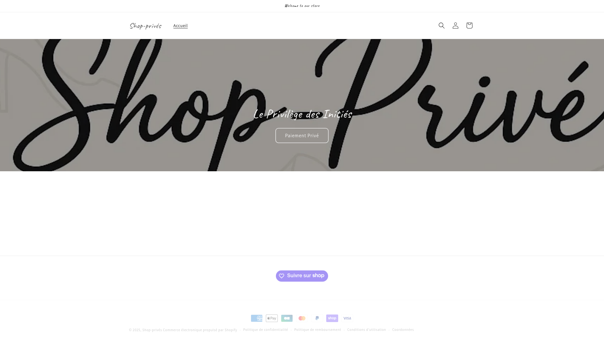 website screenshot of https://shop-prives.com/