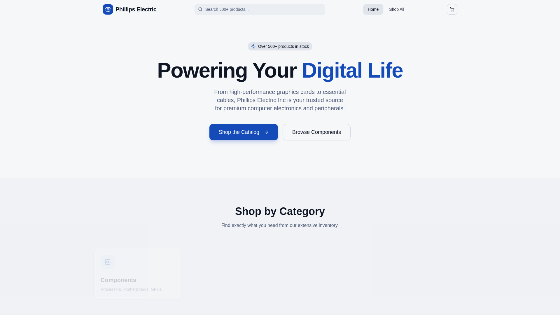 website screenshot of https://phillipselectricinc.tech/